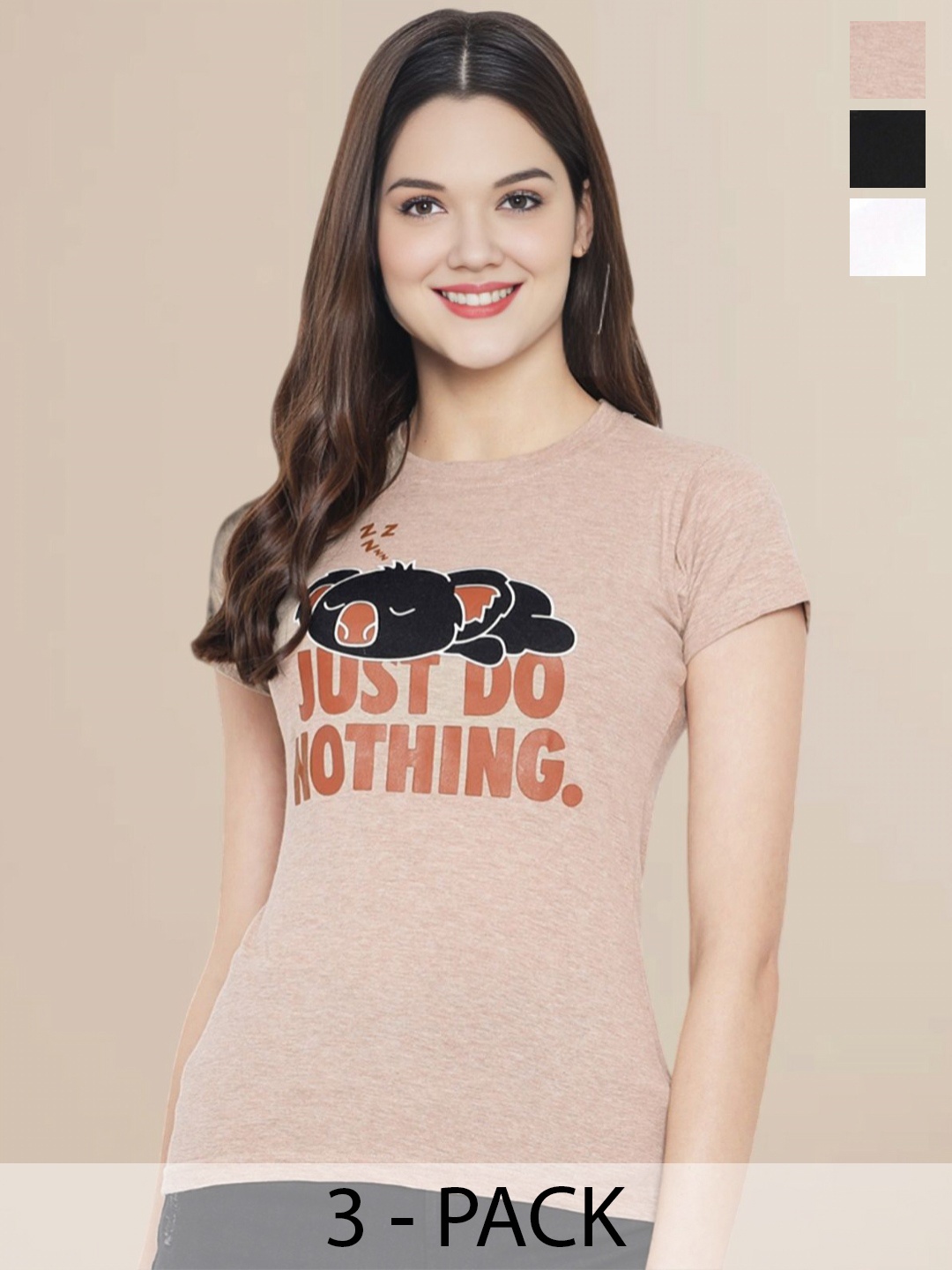 Metronaut Women Pack Of 3 Typography Printed Round Neck Cotton Donald Duck T-shirts, Black
Metronaut Women Pack Of 3 Typography Printed Round Neck Cotton Donald Duck T-shirts, Black