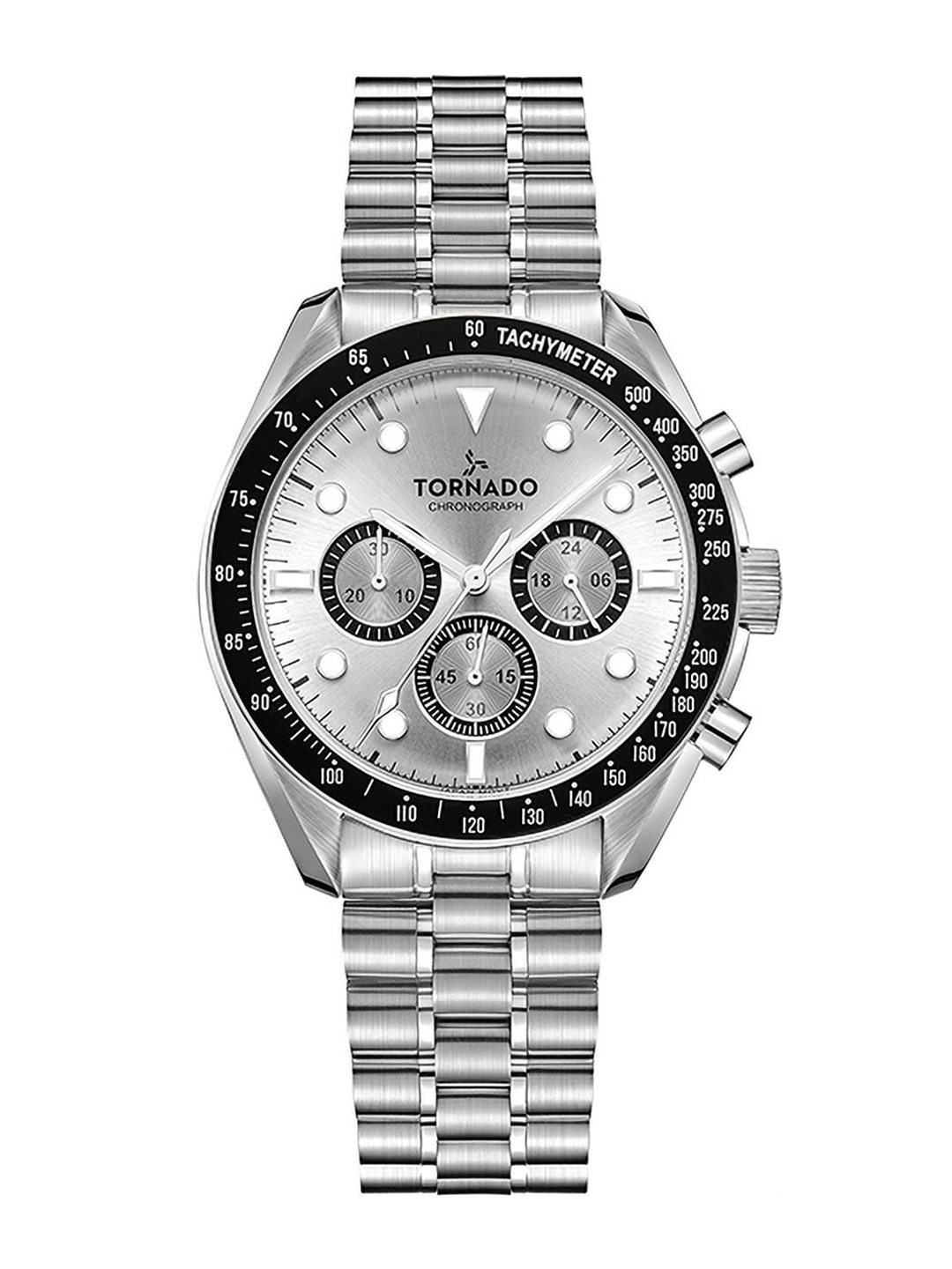 TORNADO Men Embellished Dial & Stainless Steel Bracelet Style Straps Analogue Chronograph Watch T22103-SBSW, White
TORNADO Men Embellished Dial & Stainless Steel Bracelet Style Straps Analogue Chronograph Watch T22103-SBSW, White