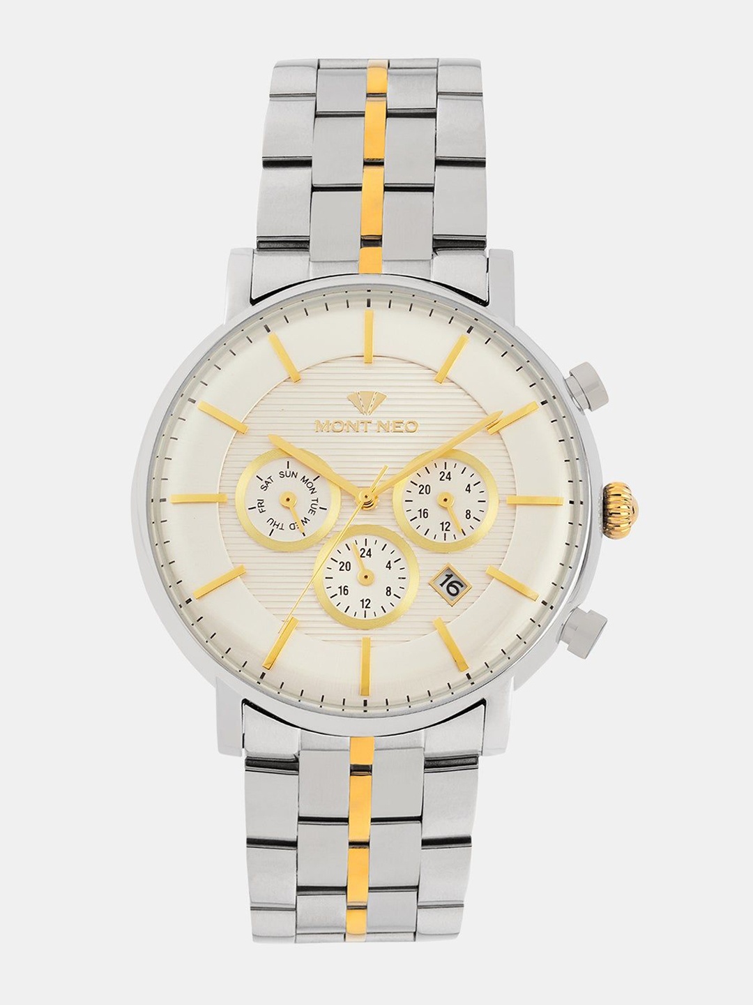 MONT NEO Men Embellished Dial & Bracelet Style Straps Analogue Watch 1055C-M1103, Silver
MONT NEO Men Embellished Dial & Bracelet Style Straps Analogue Watch 1055C-M1103, Silver