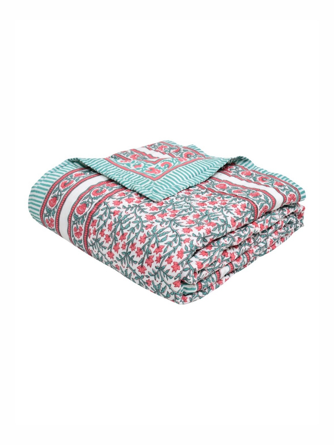 BLOCKS OF INDIA Turquoise Blue & White Geometric Mild Winter 350 GSM Single Bed Quilt
BLOCKS OF INDIA Turquoise Blue & White Geometric Mild Winter 350 GSM Single Bed Quilt