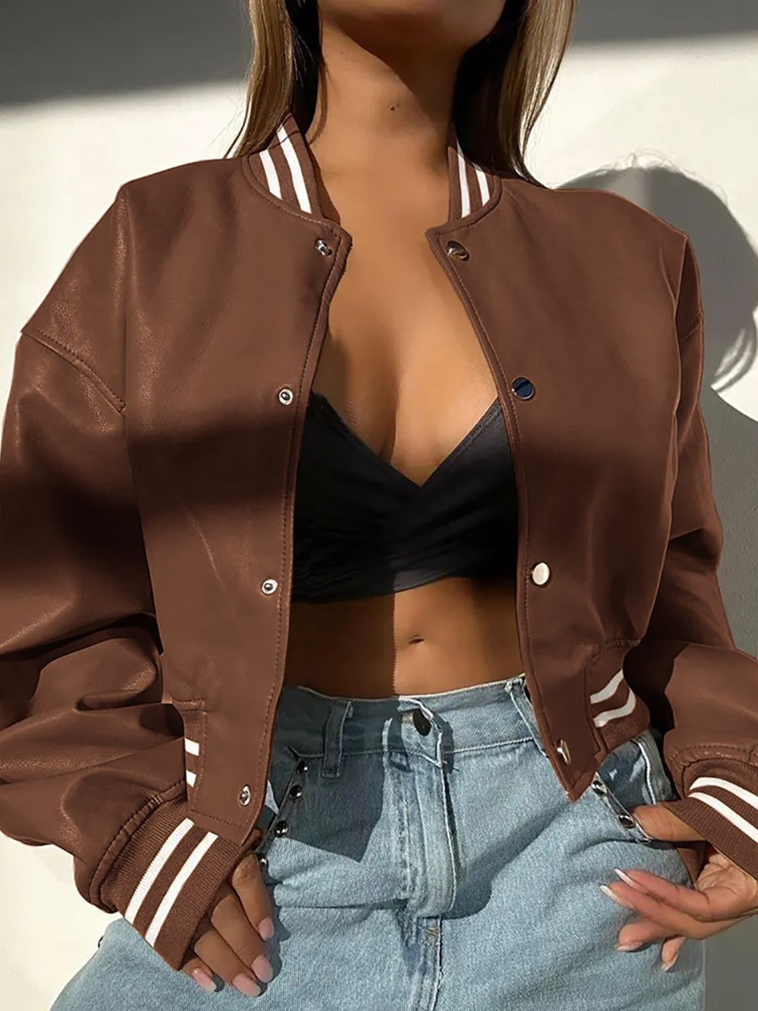StyleCast x Revolte Women Leather Lightweight Crop Leather Jacket, Brown
StyleCast x Revolte Women Leather Lightweight Crop Leather Jacket, Brown