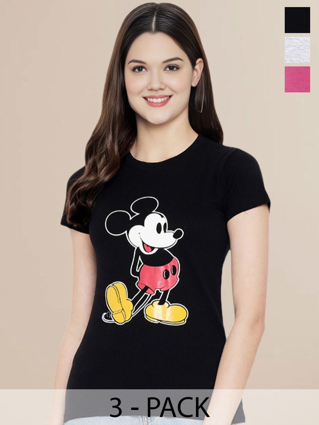 Metronaut Women Pack Of 3 Typography Printed Round Neck Cotton Mickey Mouse T-shirts, Grey
Metronaut Women Pack Of 3 Typography Printed Round Neck Cotton Mickey Mouse T-shirts, Grey