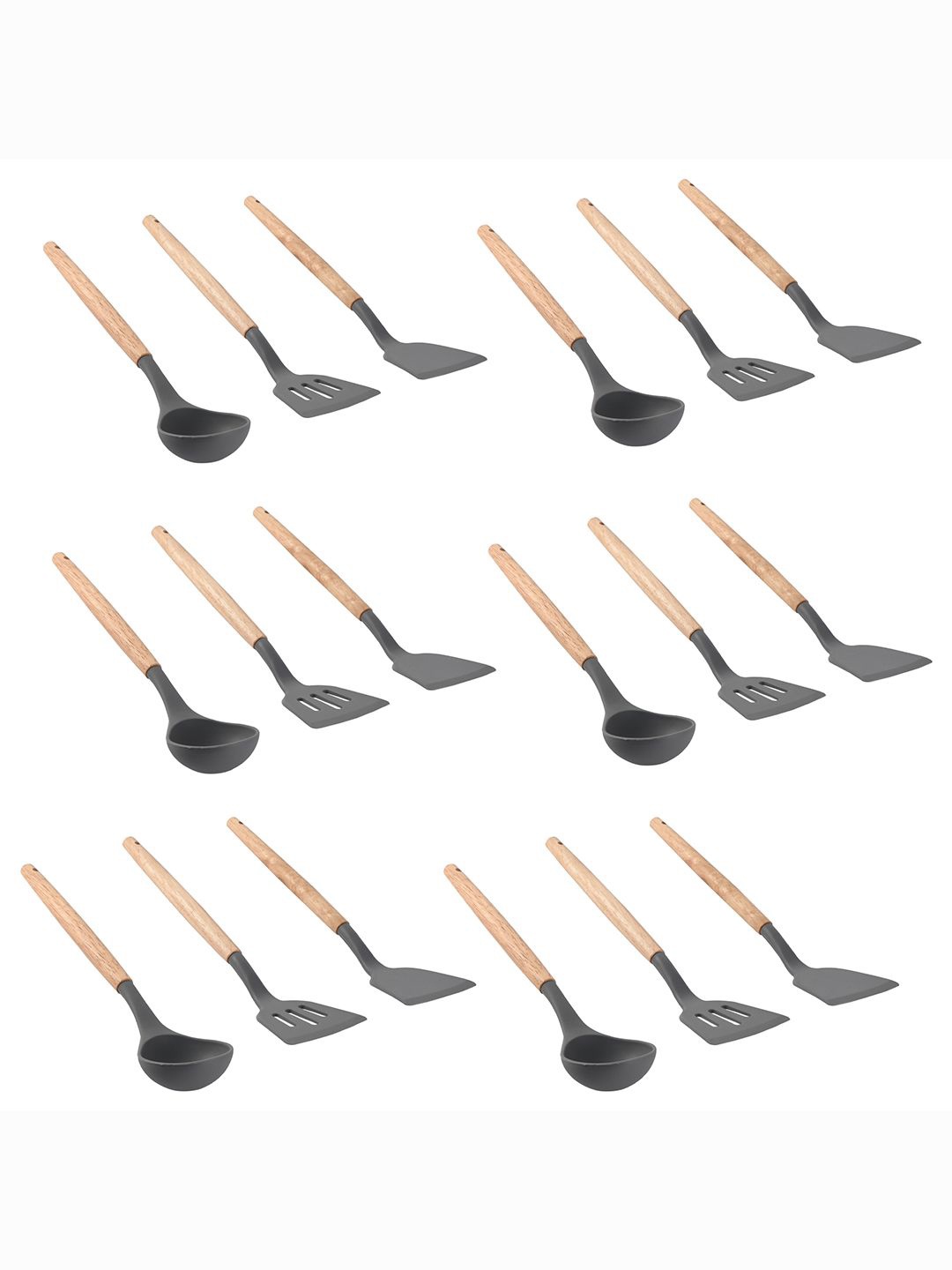 Kuber Industries Unisex Grey 18 Pcs Silicone Nonstick Spatula Set With Wooden Handle
Kuber Industries Unisex Grey 18 Pcs Silicone Nonstick Spatula Set With Wooden Handle