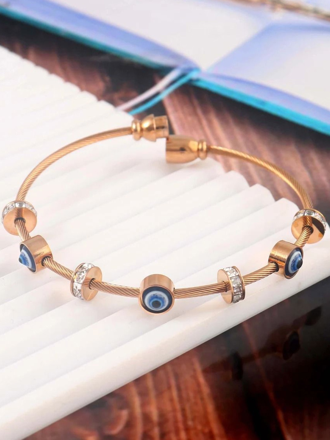 MEENAZ Set of 2 Silver and Rose Gold-Plated Anti Tarnish CZ-Stone Studded Kada Bracelets
MEENAZ Set of 2 Silver and Rose Gold-Plated Anti Tarnish CZ-Stone Studded Kada Bracelets