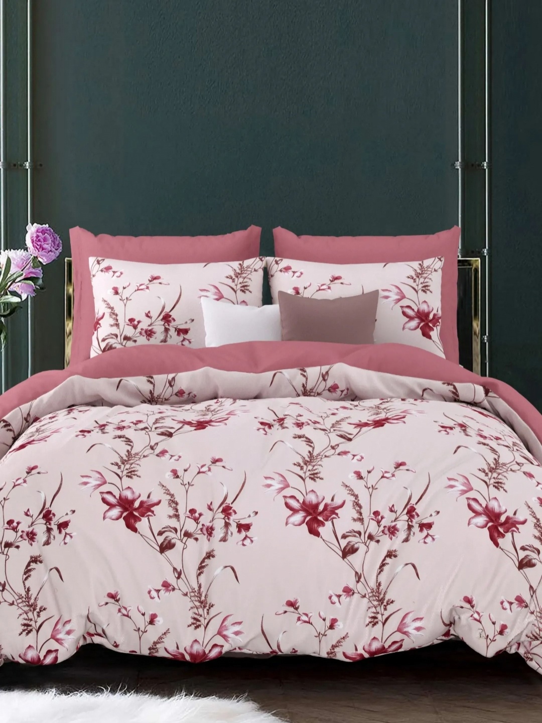 LIVING ROOTS Pink & White Floral Printed 210 TC Cotton King Bedsheet Set 2.64 m x 2.64 m
LIVING ROOTS Pink & White Floral Printed 210 TC Cotton King Bedsheet Set 2.64 m x 2.64 m