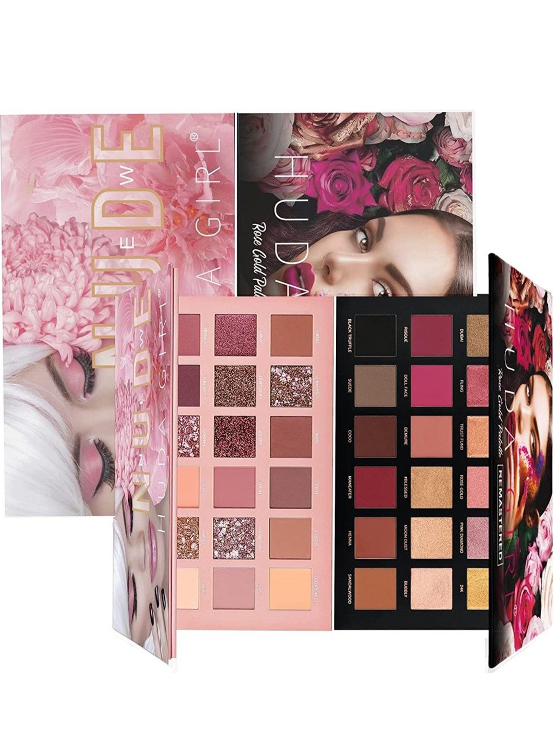 Huda Girl Set Of 2 Beauty Rose Gold Remastered & Nude Edition Eyeshadow Palette, Brown
Huda Girl Set Of 2 Beauty Rose Gold Remastered & Nude Edition Eyeshadow Palette, Brown