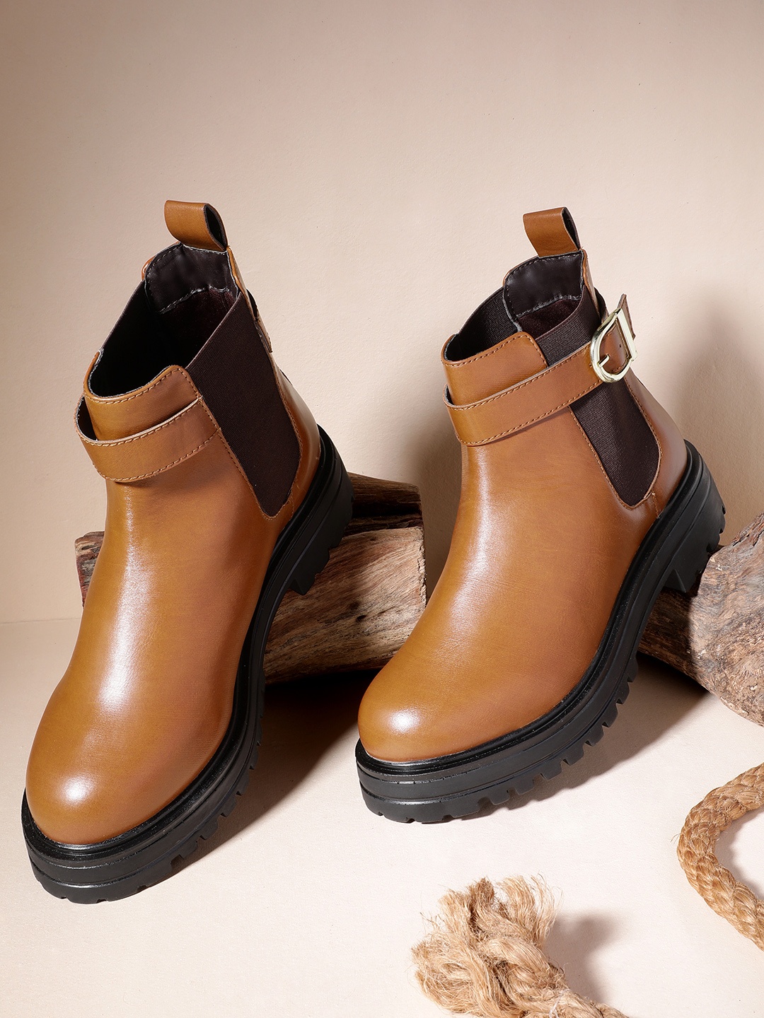The Roadster Lifestyle Co. Women Block Heel Chunky Boots with Buckle Detailing, Brown
The Roadster Lifestyle Co. Women Block Heel Chunky Boots with Buckle Detailing, Brown
