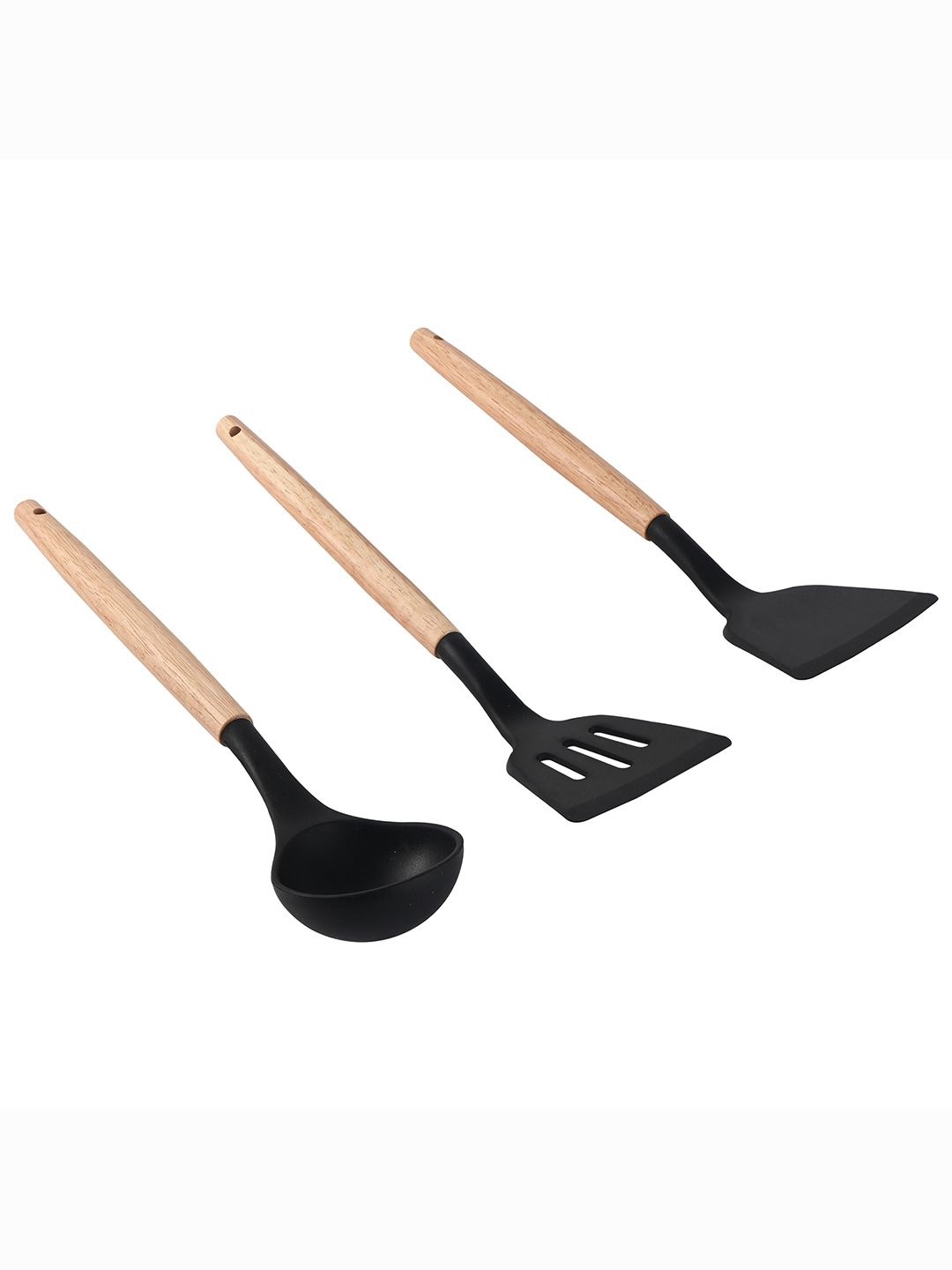 Kuber Industries Unisex 3 Pcs Silicone Nonstick Spatula Set With Wooden Handle, Black
Kuber Industries Unisex 3 Pcs Silicone Nonstick Spatula Set With Wooden Handle, Black
