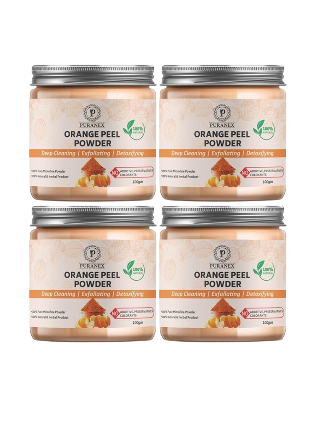 Puranex Set Of 4 100% Natural Orange Peel Powder Face Pack - 100 g Each, White
Puranex Set Of 4 100% Natural Orange Peel Powder Face Pack - 100 g Each, White