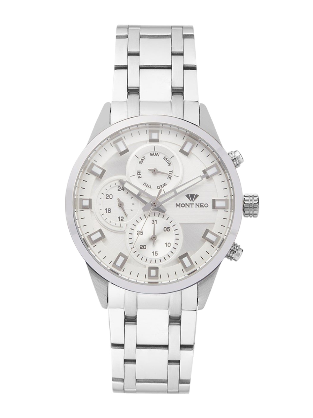 MONT NEO Men Embellished Dial & Bracelet Style Straps Analogue Watch 7013C-M1103, Silver
MONT NEO Men Embellished Dial & Bracelet Style Straps Analogue Watch 7013C-M1103, Silver