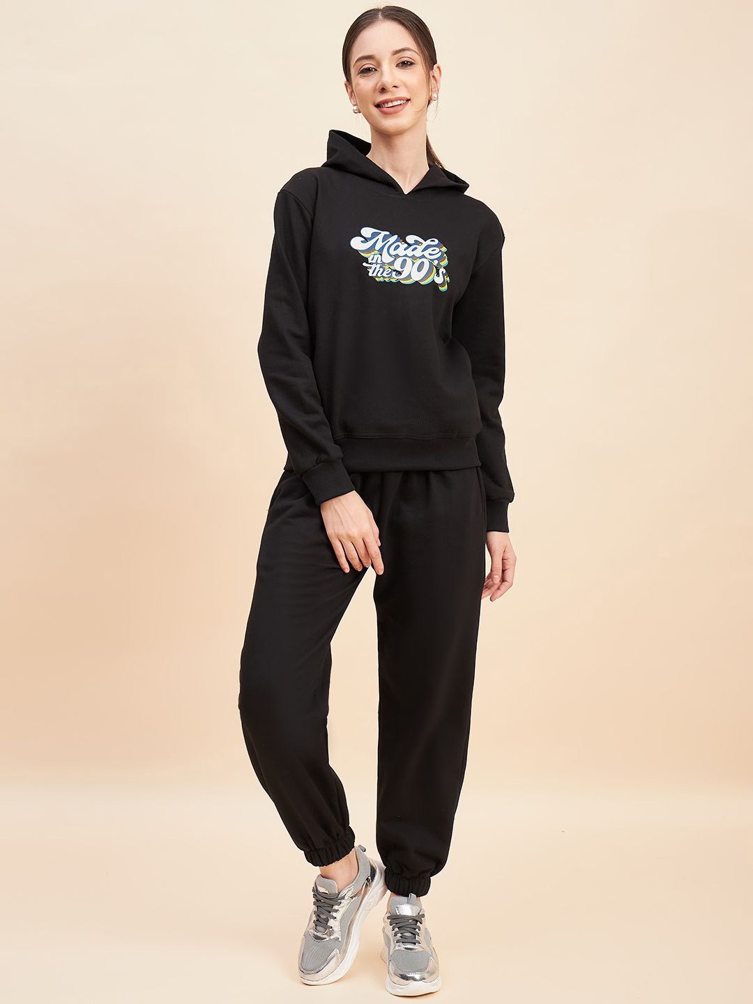 Fabway Clothing Typography Printed Hooded Cotton Fleece Sweatshirt & Joggers, Black
Fabway Clothing Typography Printed Hooded Cotton Fleece Sweatshirt & Joggers, Black