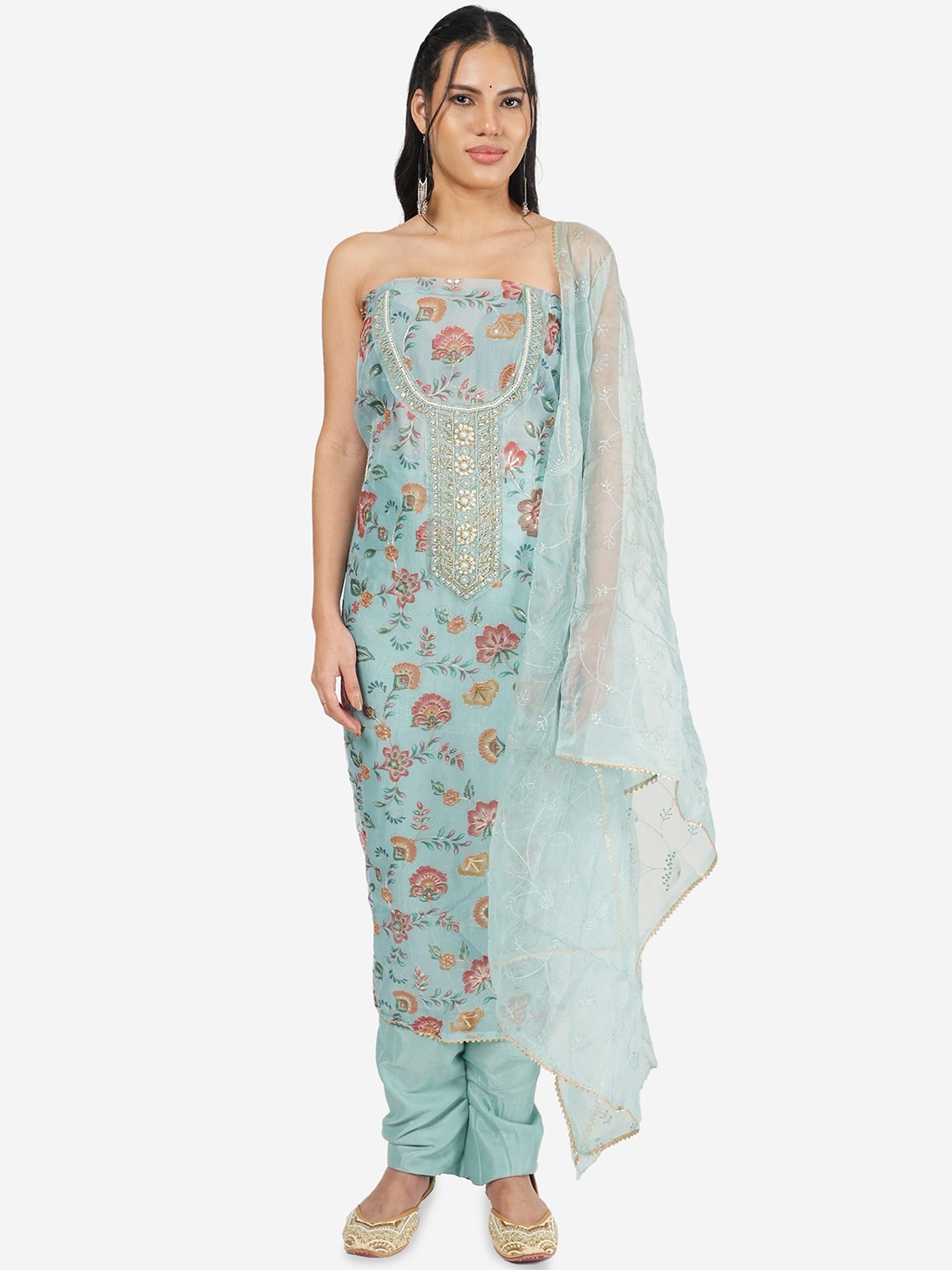 MOZAFIA Ethnic Motifs Embroidered Beads and Stones Organza Unstitched Dress Material, Blue
MOZAFIA Ethnic Motifs Embroidered Beads and Stones Organza Unstitched Dress Material, Blue