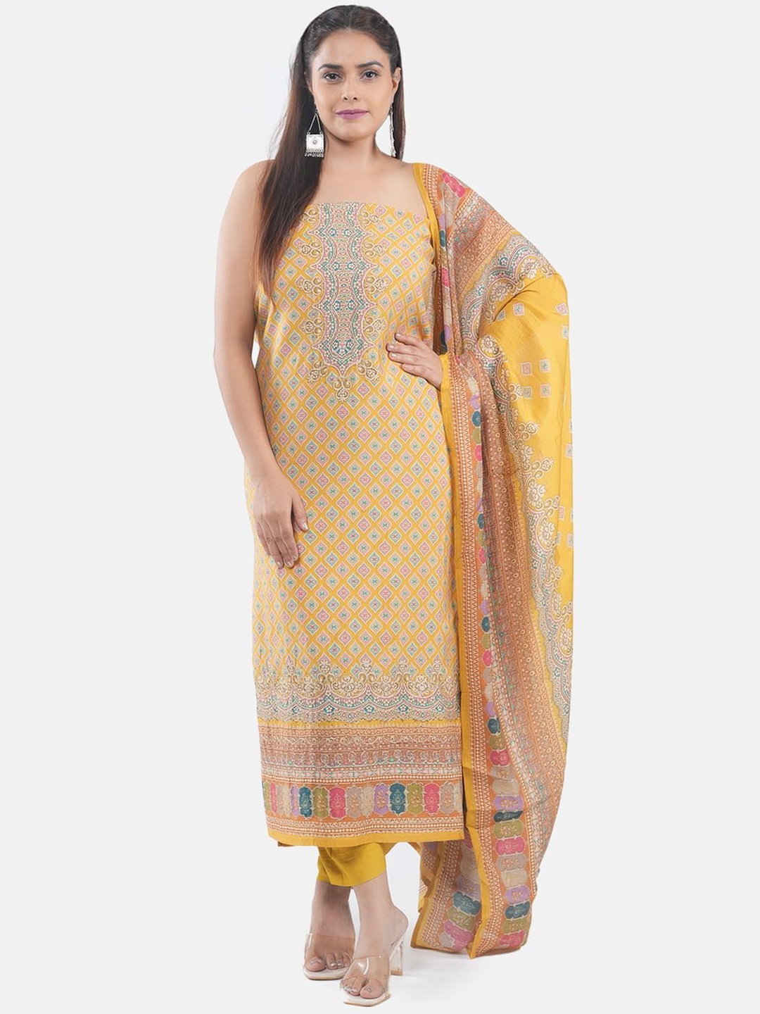 MOZAFIA Ethnic Motifs Printed Gotta Patti Pure Silk Unstitched Dress Material, Yellow
MOZAFIA Ethnic Motifs Printed Gotta Patti Pure Silk Unstitched Dress Material, Yellow