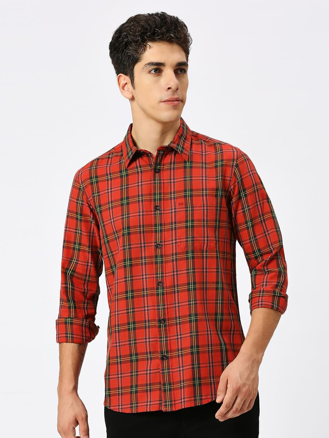 Basics Men Slim Fit Tartan Checks Opaque Cotton Casual Shirt, Red
Basics Men Slim Fit Tartan Checks Opaque Cotton Casual Shirt, Red