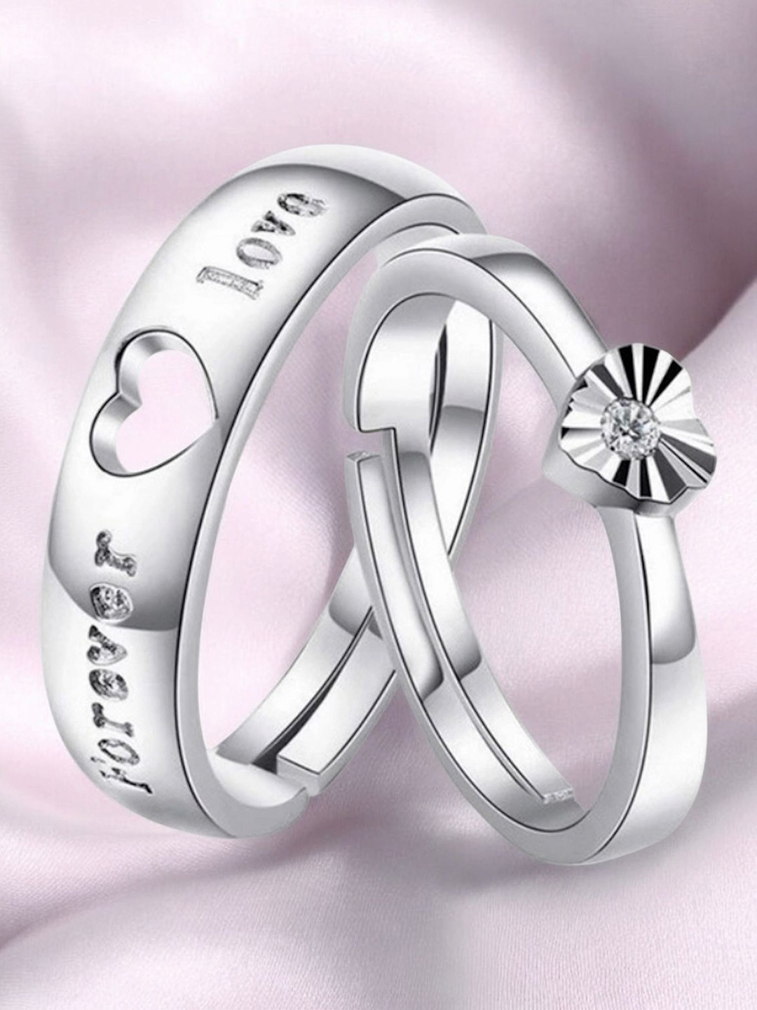 Nilu's Collection Set Of 2 92.5 Sterling Silver-Plated CZ-Studded Adjustable Finger Rings
Nilu's Collection Set Of 2 92.5 Sterling Silver-Plated CZ-Studded Adjustable Finger Rings
