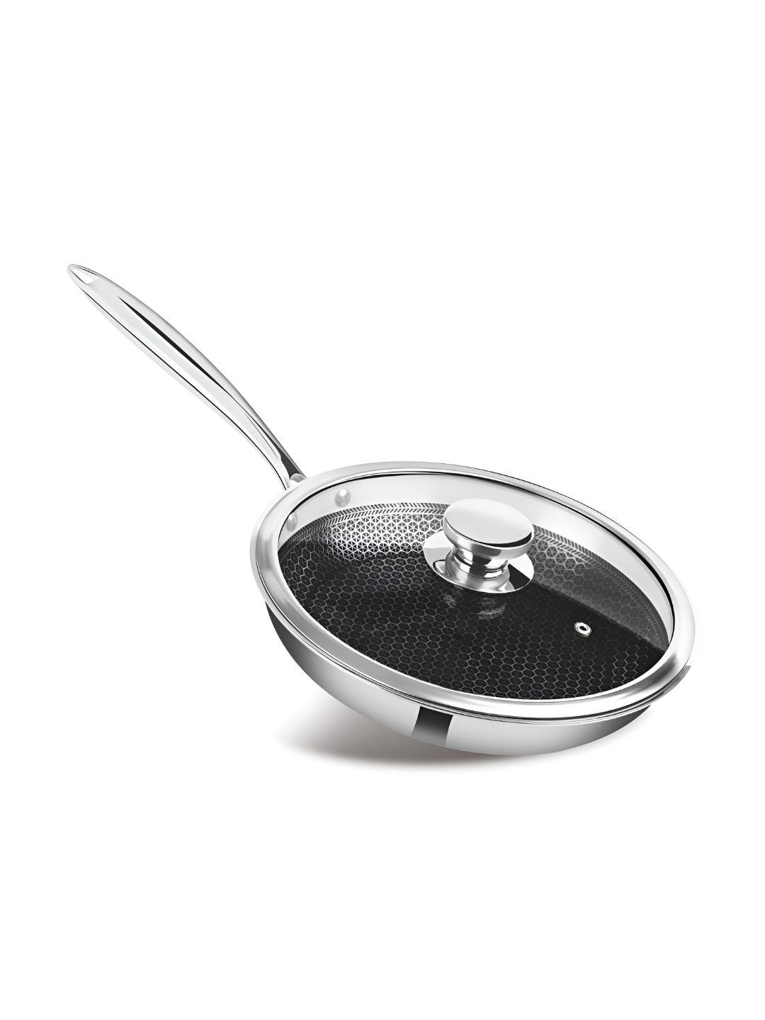Milton Pro Cook Triply Hexa Tech Induction Pan with Glass Lid 22 cm Honeycomb Non-Stick, Silver
Milton Pro Cook Triply Hexa Tech Induction Pan with Glass Lid 22 cm Honeycomb Non-Stick, Silver