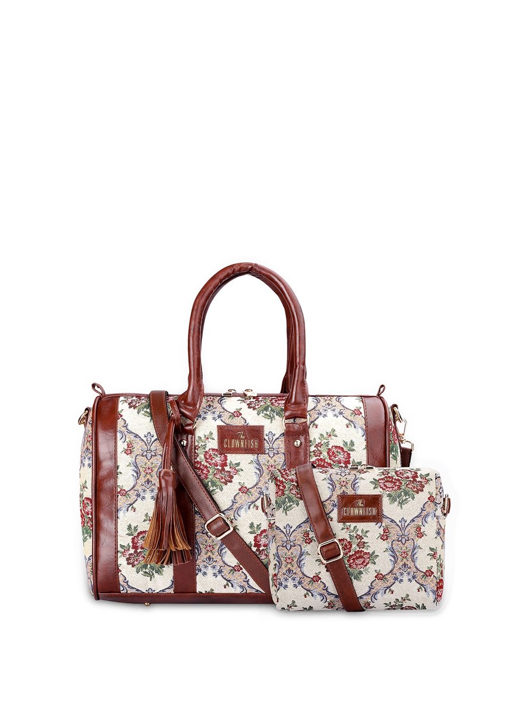THE CLOWNFISH Women Floral Printed Oversized Bucket Handheld Bag with sling bag, White
THE CLOWNFISH Women Floral Printed Oversized Bucket Handheld Bag with sling bag, White