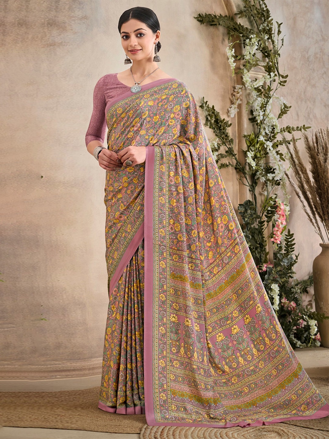 Reboot Fashions Floral Printed Pure Crepe Saree With Unstitched Crepe Blouse Piece, Peach
Reboot Fashions Floral Printed Pure Crepe Saree With Unstitched Crepe Blouse Piece, Peach