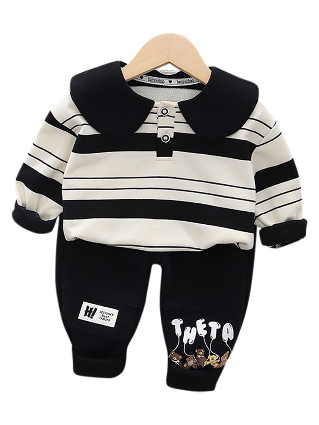 StyleCast x Revolte Boys Striped Peter Pan Collar Long Sleeves Sweatshirt With Jogger, Black
StyleCast x Revolte Boys Striped Peter Pan Collar Long Sleeves Sweatshirt With Jogger, Black