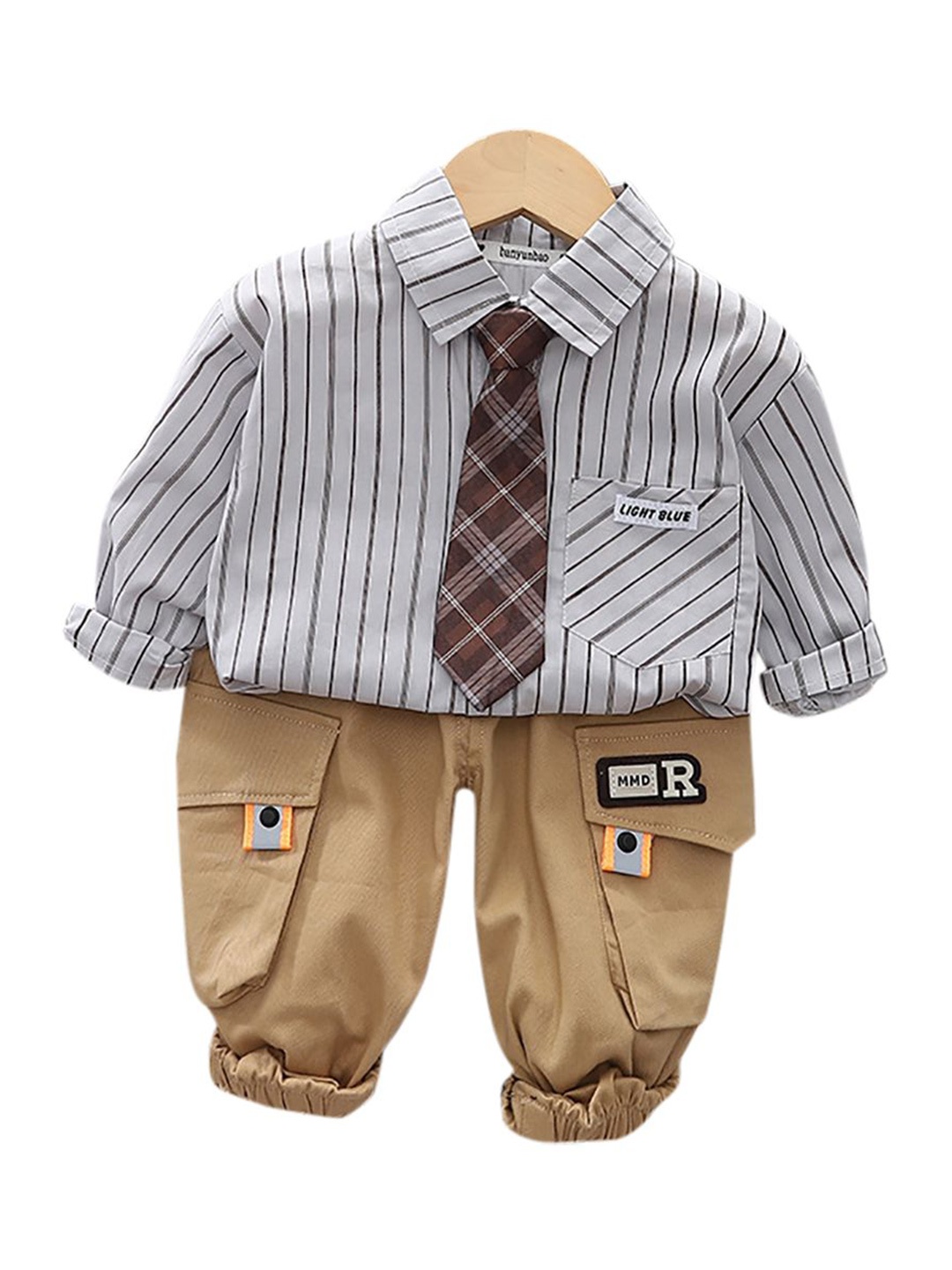 StyleCast x Revolte Boys Striped Shirt Collar Long Sleeves Shirt With Jogger, Grey
StyleCast x Revolte Boys Striped Shirt Collar Long Sleeves Shirt With Jogger, Grey