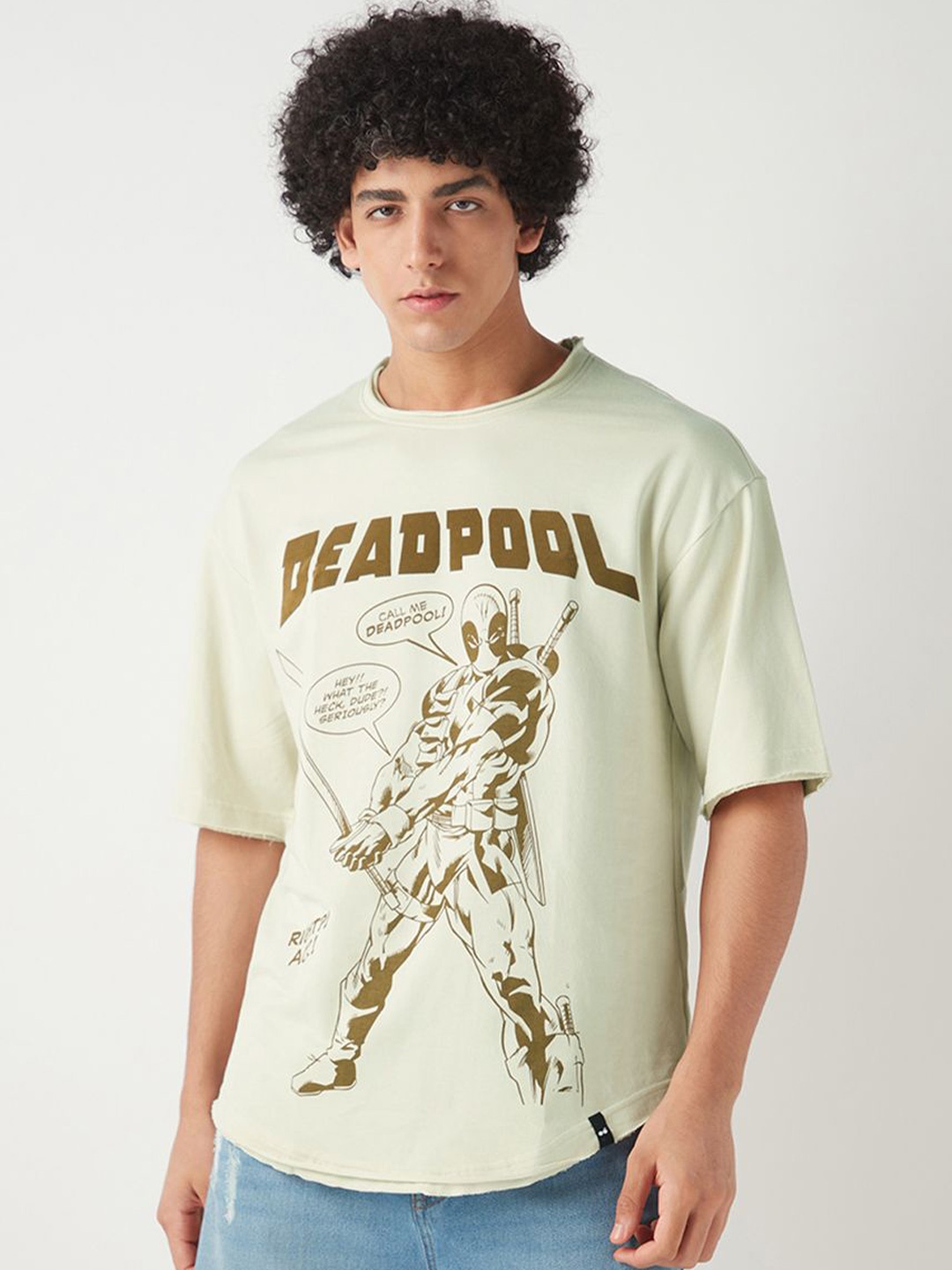 Bewakoof Heavy Duty Men Deadpool Graphic Printed Round Neck Cotton Oversized T-shirt, Beige
Bewakoof Heavy Duty Men Deadpool Graphic Printed Round Neck Cotton Oversized T-shirt, Beige
