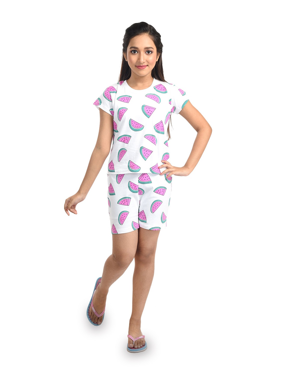 Clothe Funn Girls Graphic Printed Round Neck Pure Cotton Casual Top With Shorts, White
Clothe Funn Girls Graphic Printed Round Neck Pure Cotton Casual Top With Shorts, White