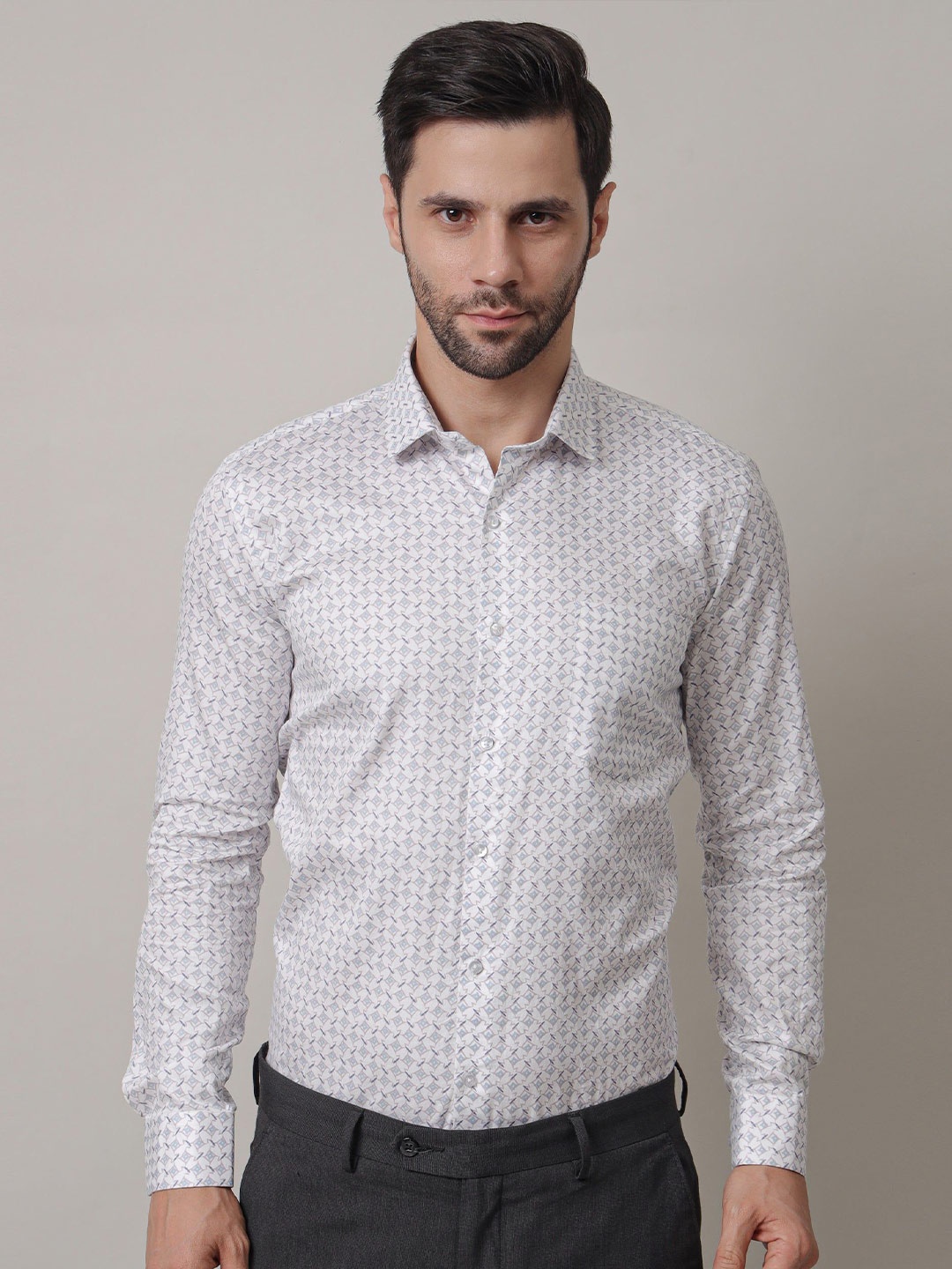 John Philips Men India Slim Fit Spread Collar Micro Ditsy Printed Formal Shirt, White
John Philips Men India Slim Fit Spread Collar Micro Ditsy Printed Formal Shirt, White