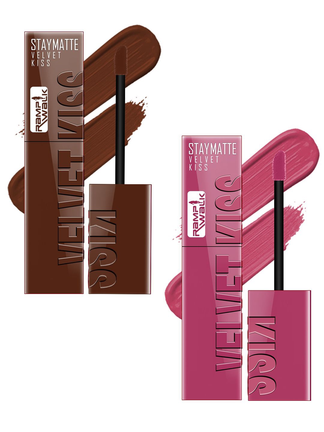 Ramp Walk Velvet Kiss Set Of 2 Waterproof Liquid Lipstick - 3.5 ml Each - 7 - 10, Brown
Ramp Walk Velvet Kiss Set Of 2 Waterproof Liquid Lipstick - 3.5 ml Each - 7 - 10, Brown