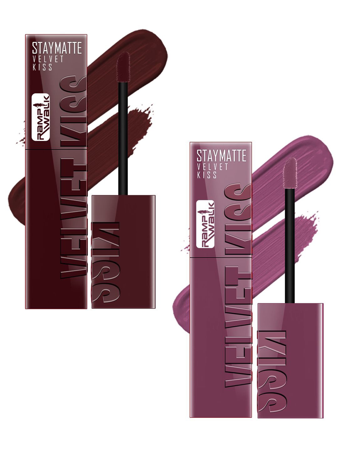 Ramp Walk Velvet Kiss Set Of 2 Liquid Lipstick - 3.5 ml Each - Dark Maroon - Dark Muave
Ramp Walk Velvet Kiss Set Of 2 Liquid Lipstick - 3.5 ml Each - Dark Maroon - Dark Muave
