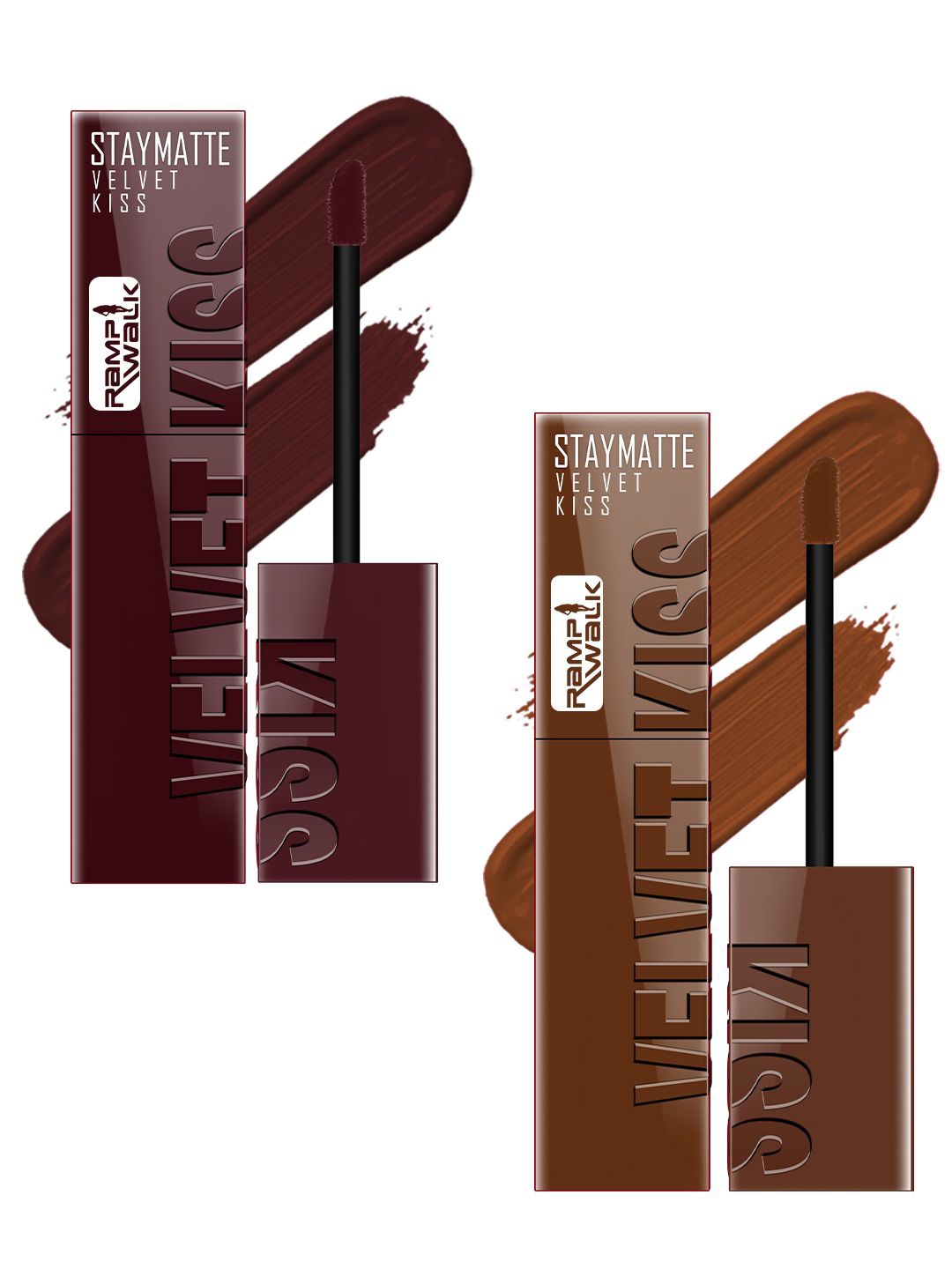 Ramp Walk Velvet Kiss Set Of 2 Liquid Lipstick - 3.5 ml Each - Maroon - Chocolate Brown
Ramp Walk Velvet Kiss Set Of 2 Liquid Lipstick - 3.5 ml Each - Maroon - Chocolate Brown