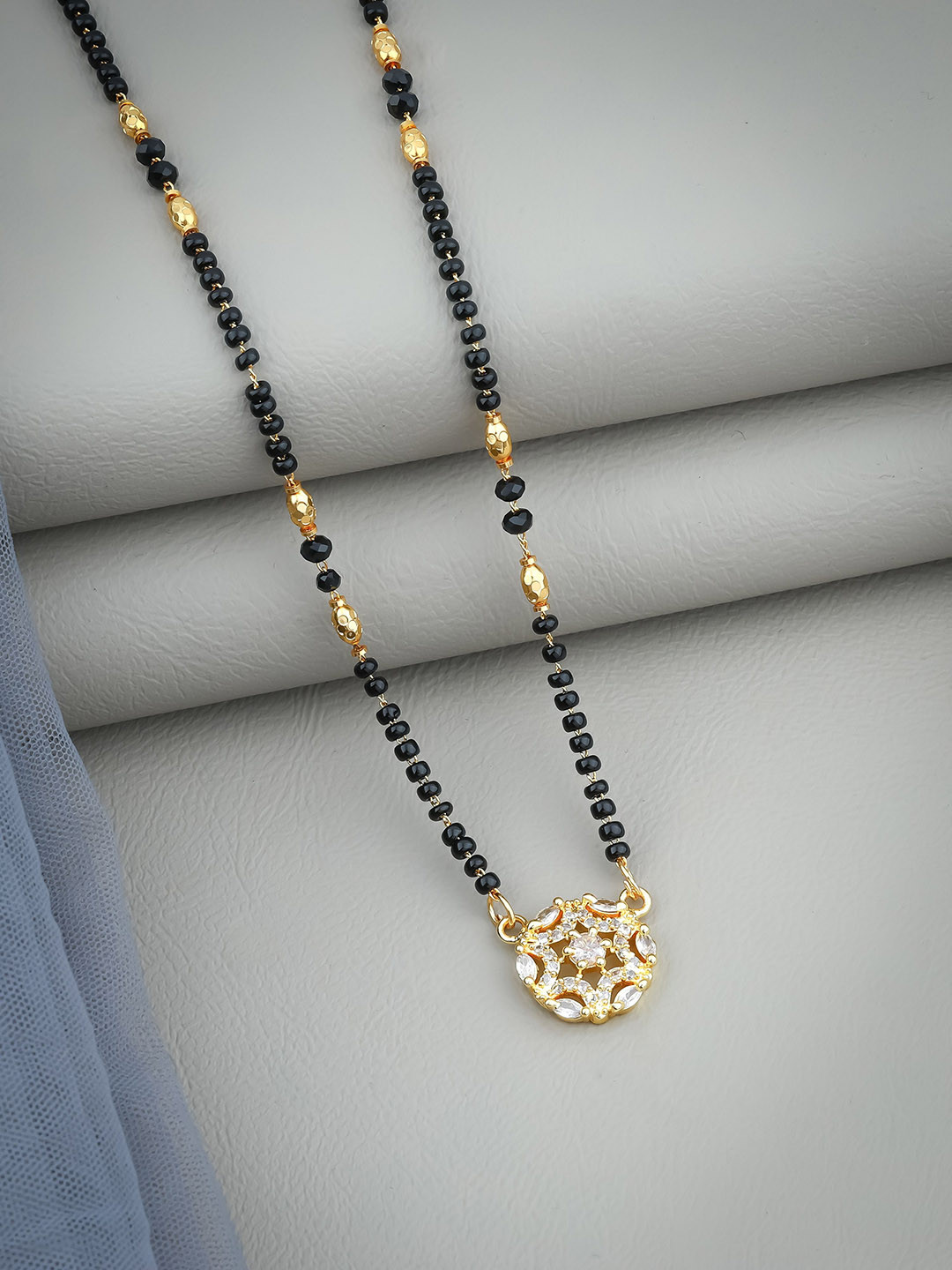 Wynona Gold-Plated Beaded Mangalsutra, Black
Wynona Gold-Plated Beaded Mangalsutra, Black