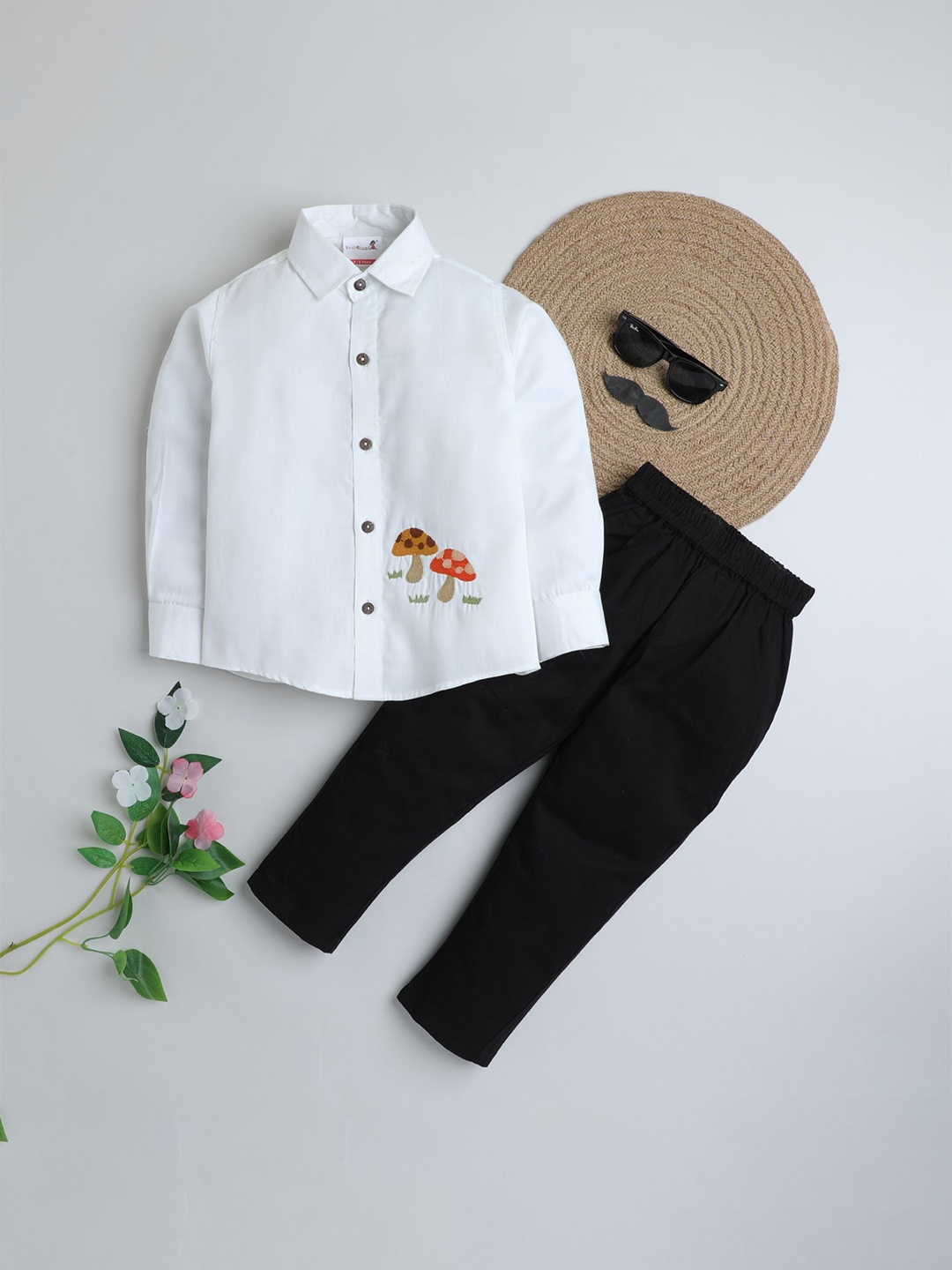 BAATCHEET Boys Embroidered Shirt Collar Long Sleeves Pure Cotton Shirt With Trouser, White
BAATCHEET Boys Embroidered Shirt Collar Long Sleeves Pure Cotton Shirt With Trouser, White
