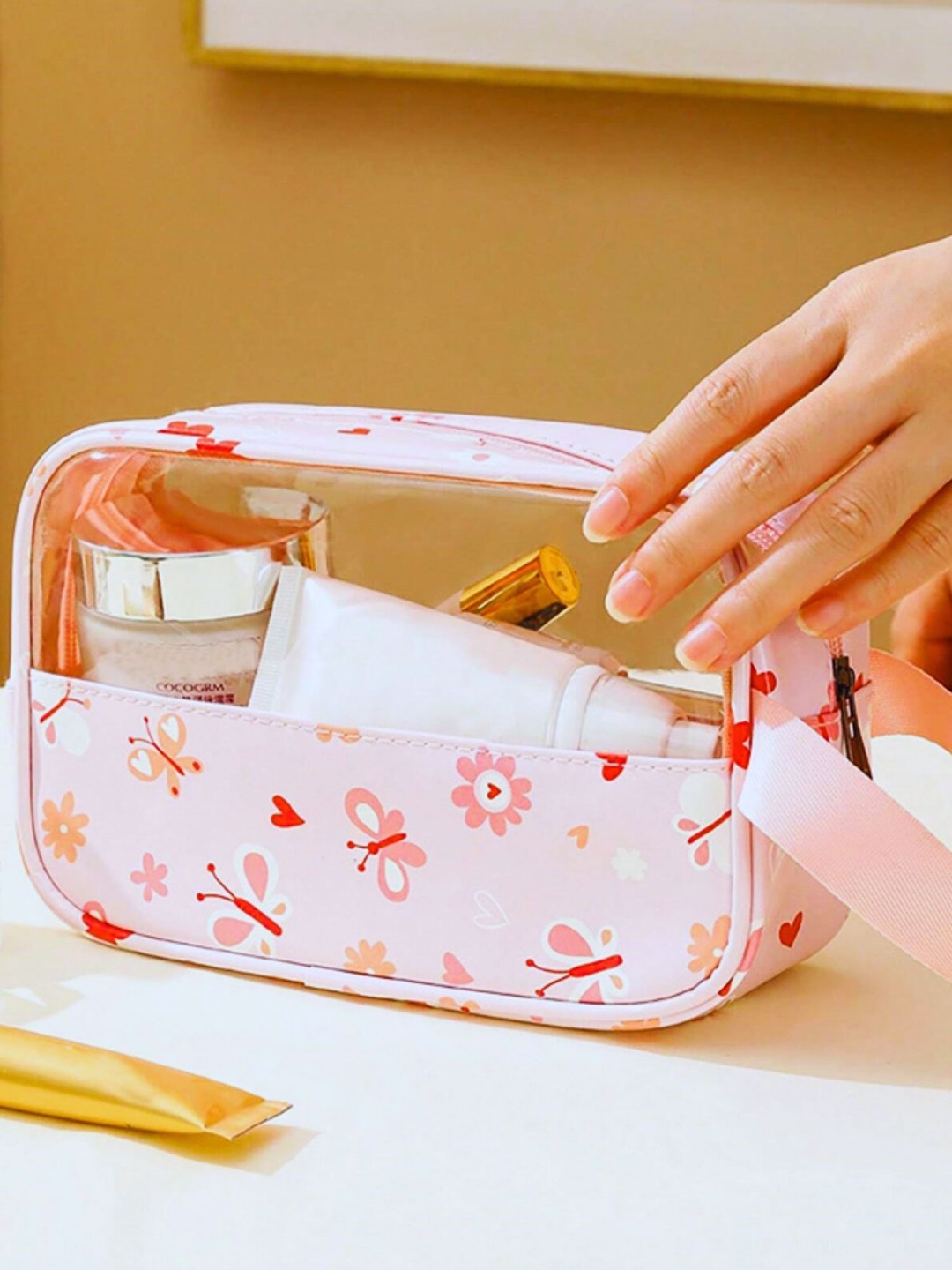 Tinker Squad Teens Transparent Cosmetic Pouch Travel Accessory Peach Butterfly Print, Pink
Tinker Squad Teens Transparent Cosmetic Pouch Travel Accessory Peach Butterfly Print, Pink
