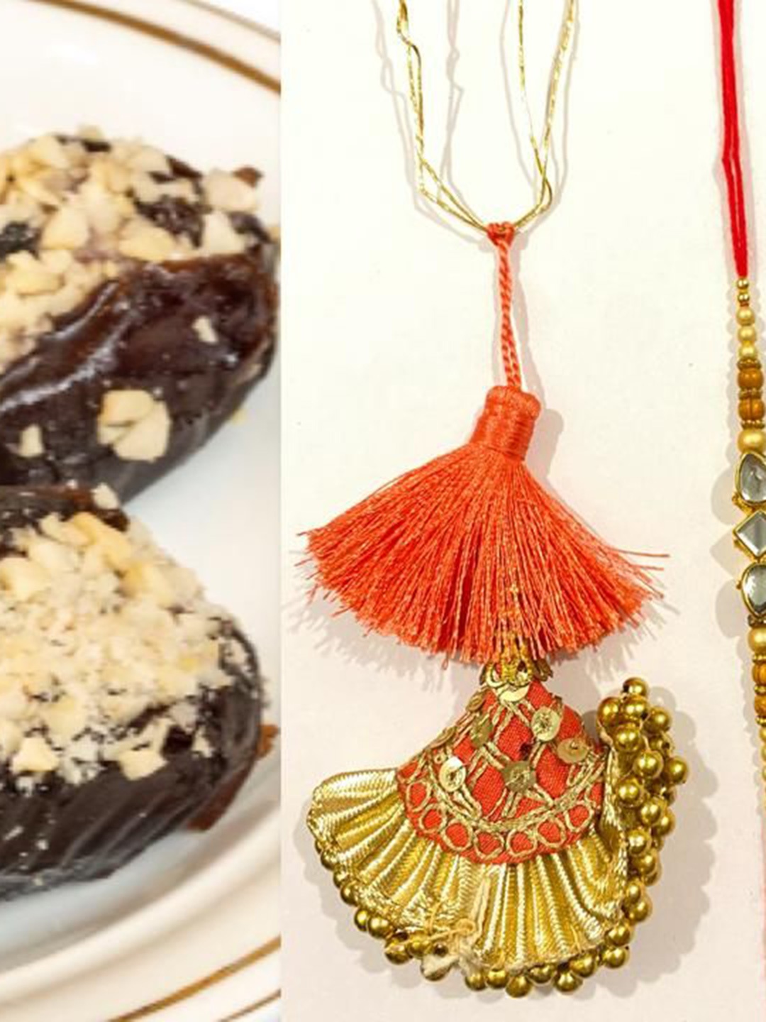 Wishbox Set Of 2 Rakhis Tikka & Chawal With Sweet Blueberry Stuffed Dates Gift Set, Brown
Wishbox Set Of 2 Rakhis Tikka & Chawal With Sweet Blueberry Stuffed Dates Gift Set, Brown
