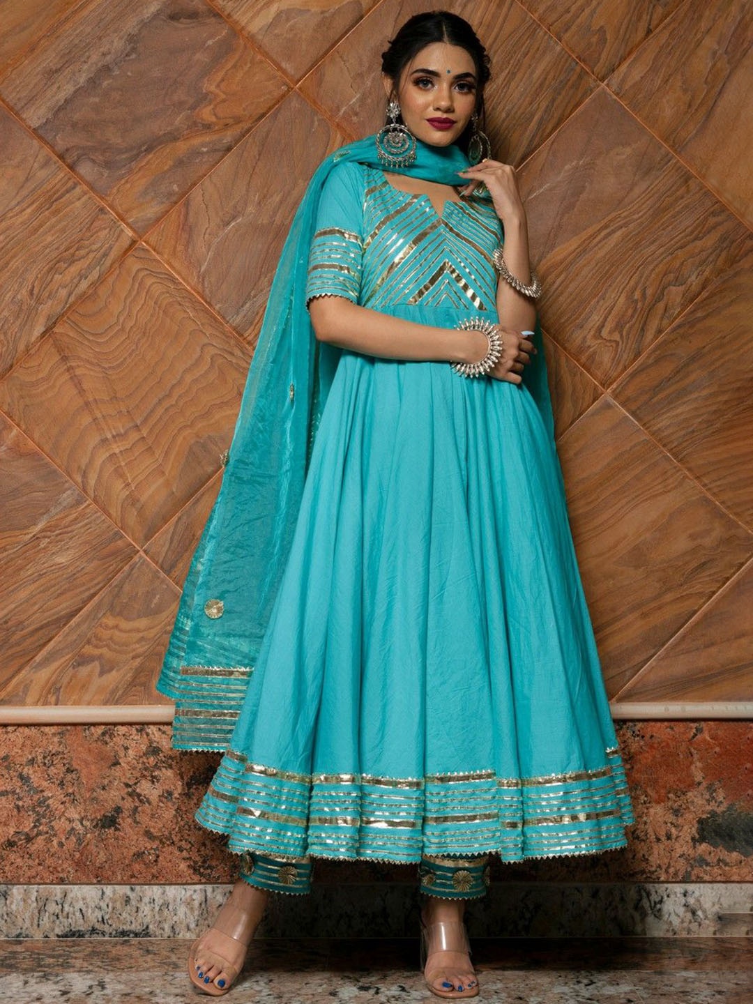 Pomcha Women Ethnic Motifs Yoke Design Regular Pure Cotton Kurta with Salwar & With Dupatta, Blue
Pomcha Women Ethnic Motifs Yoke Design Regular Pure Cotton Kurta with Salwar & With Dupatta, Blue