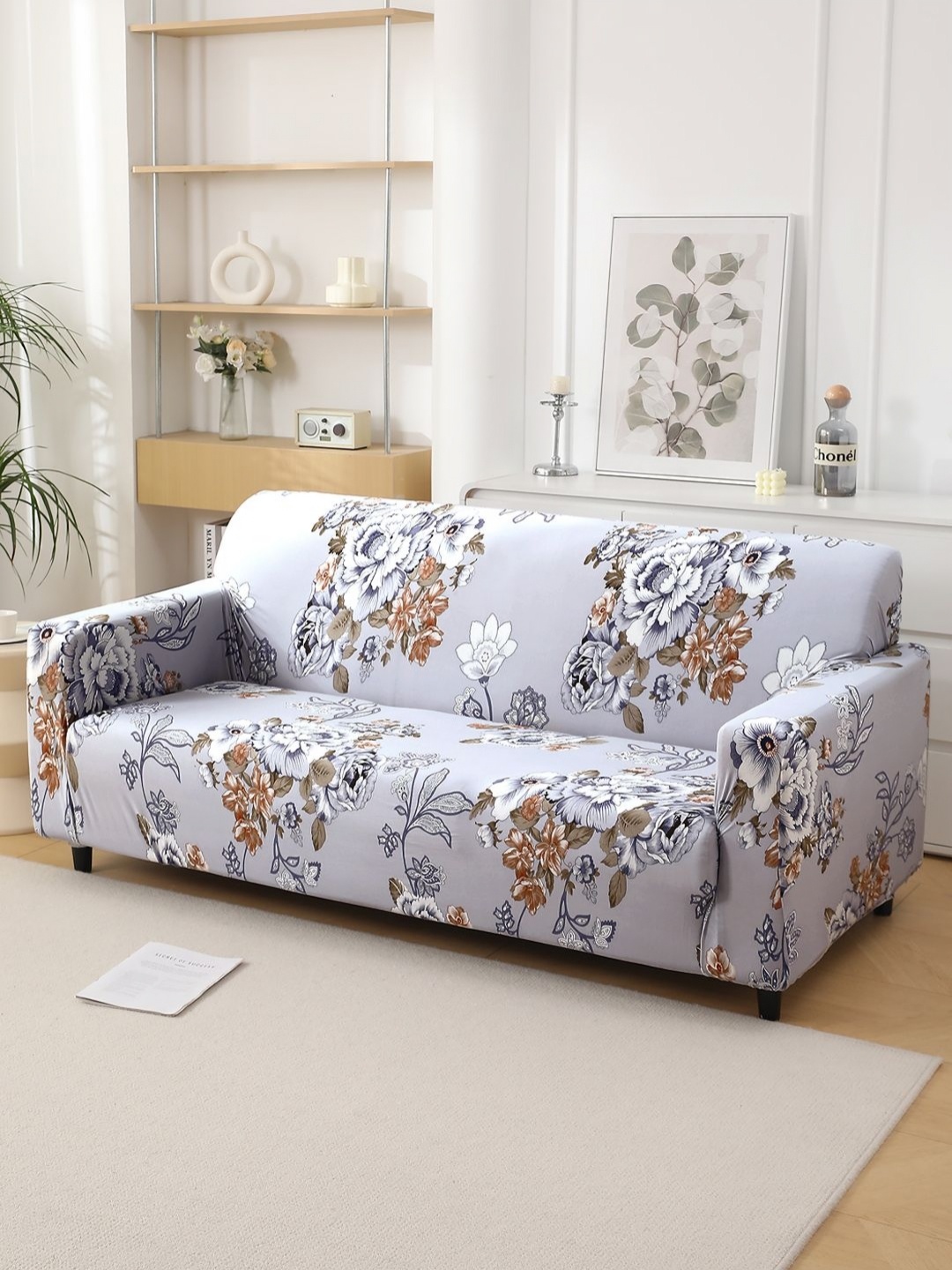 HOKIPO Grey & Brown Floral Printed 140 GSM Stretchable 3 Seater Sofa Cover With Arms
HOKIPO Grey & Brown Floral Printed 140 GSM Stretchable 3 Seater Sofa Cover With Arms