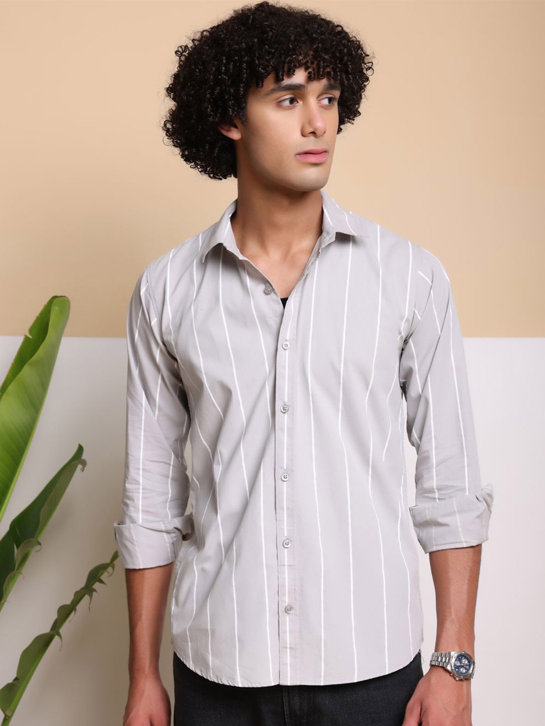 FILO HEVIS Men Classic Spread Collar Vertical Striped Cotton Casual Shirt, Grey
FILO HEVIS Men Classic Spread Collar Vertical Striped Cotton Casual Shirt, Grey