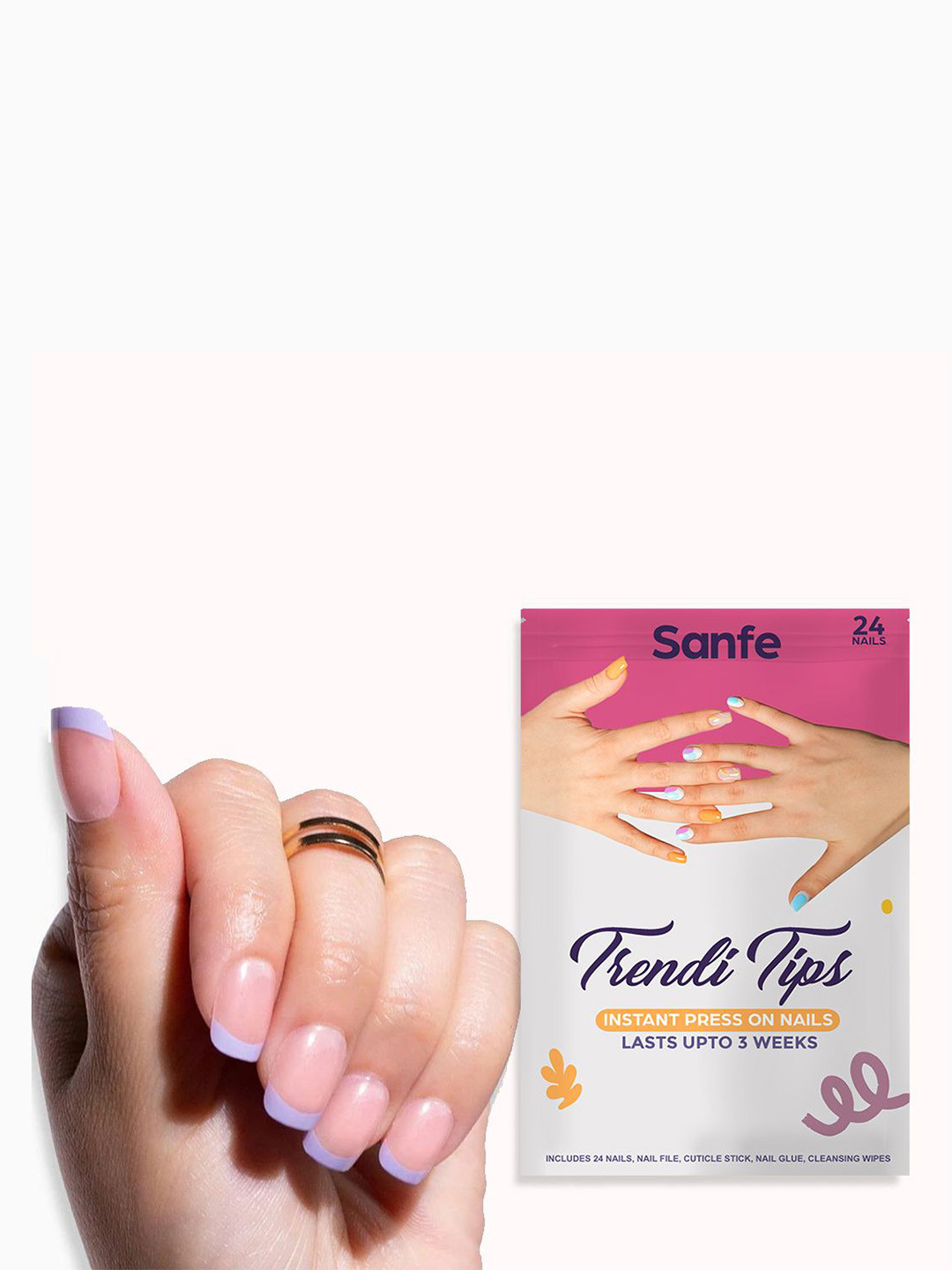Sanfe Trendi Tips Set Of 2 Instant Press On Nails - Pink
Sanfe Trendi Tips Set Of 2 Instant Press On Nails - Pink