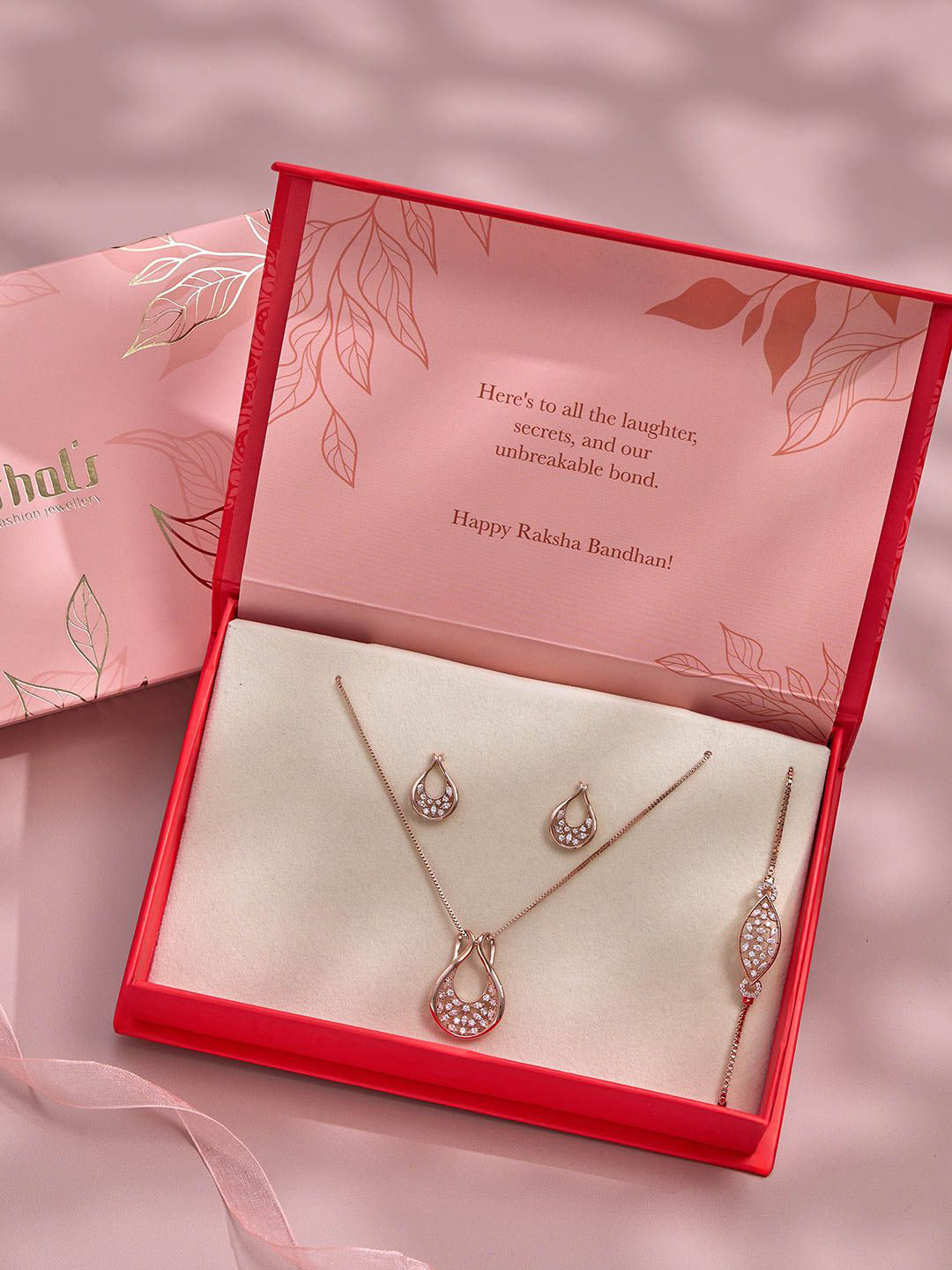 Kushal's Fashion Jewellery Rose Gold Plated Cubic Zirconia Studded Jewellery Set
Kushal's Fashion Jewellery Rose Gold Plated Cubic Zirconia Studded Jewellery Set