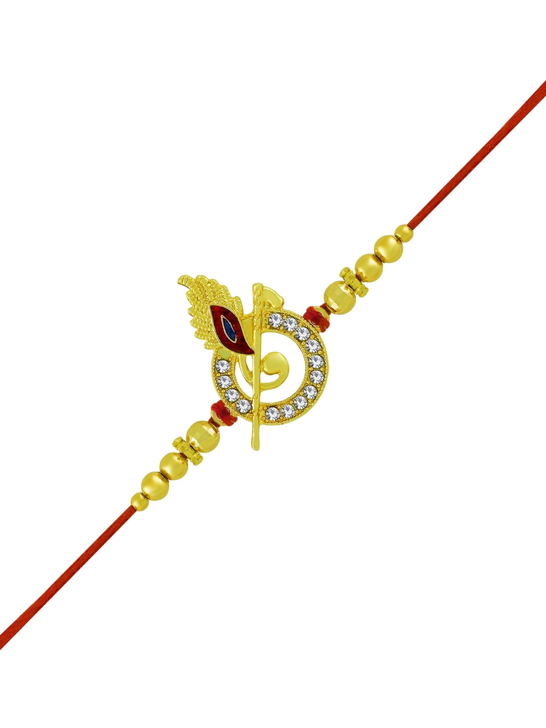 Okos Gold Plated Religious Lord Krishna with Meenakari Peacock Feather Thread Rakhi
Okos Gold Plated Religious Lord Krishna with Meenakari Peacock Feather Thread Rakhi
