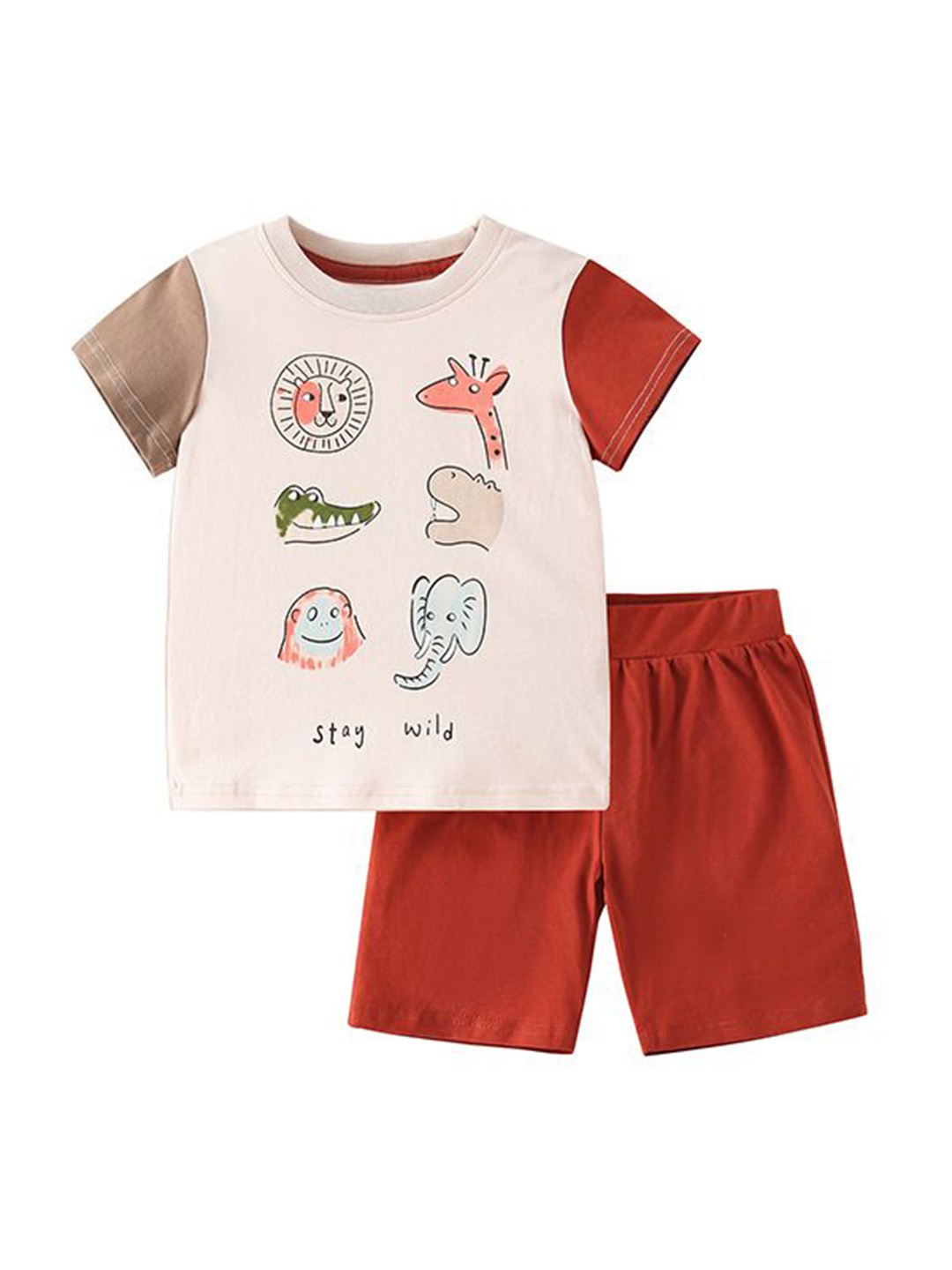StyleCast x Revolte Infant Boys Printed Pure Cotton T-shirt With Shorts, Beige
StyleCast x Revolte Infant Boys Printed Pure Cotton T-shirt With Shorts, Beige