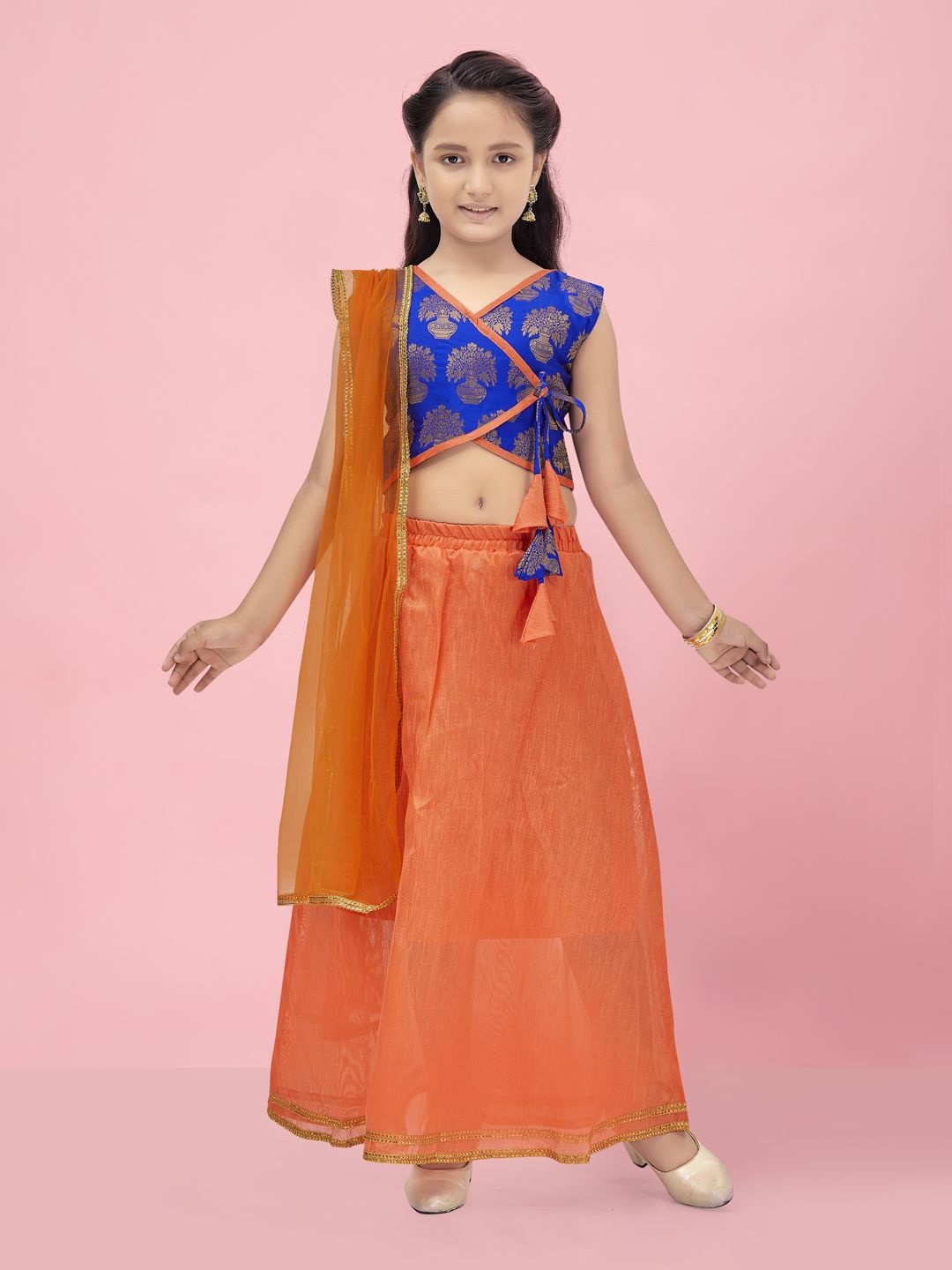 BAESD Girls Woven Design Silk Ready to Wear Lehenga & Blouse With Dupatta, Blue
BAESD Girls Woven Design Silk Ready to Wear Lehenga & Blouse With Dupatta, Blue