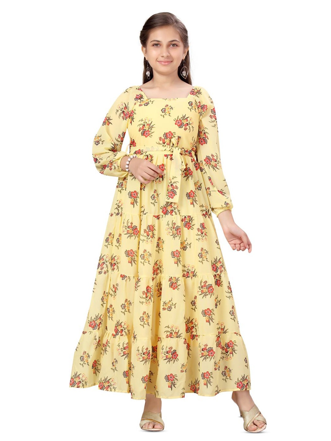 BAESD Girls Floral Printed Puff Sleeve Georgette Fit & Flare Dress With Tie-Up, Yellow
BAESD Girls Floral Printed Puff Sleeve Georgette Fit & Flare Dress With Tie-Up, Yellow
