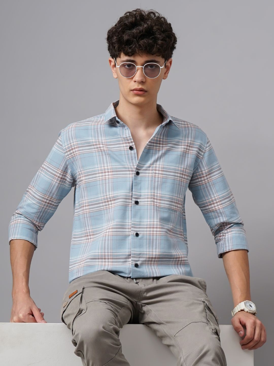 PAUL STREET Men Standard Slim Fit Tartan Checks Opaque Checked Casual Shirt, Blue
PAUL STREET Men Standard Slim Fit Tartan Checks Opaque Checked Casual Shirt, Blue