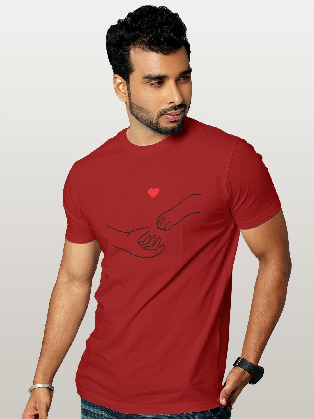 macmerise Men Typography Printed Applique T-shirt, Red 
macmerise Men Typography Printed Applique T-shirt, Red