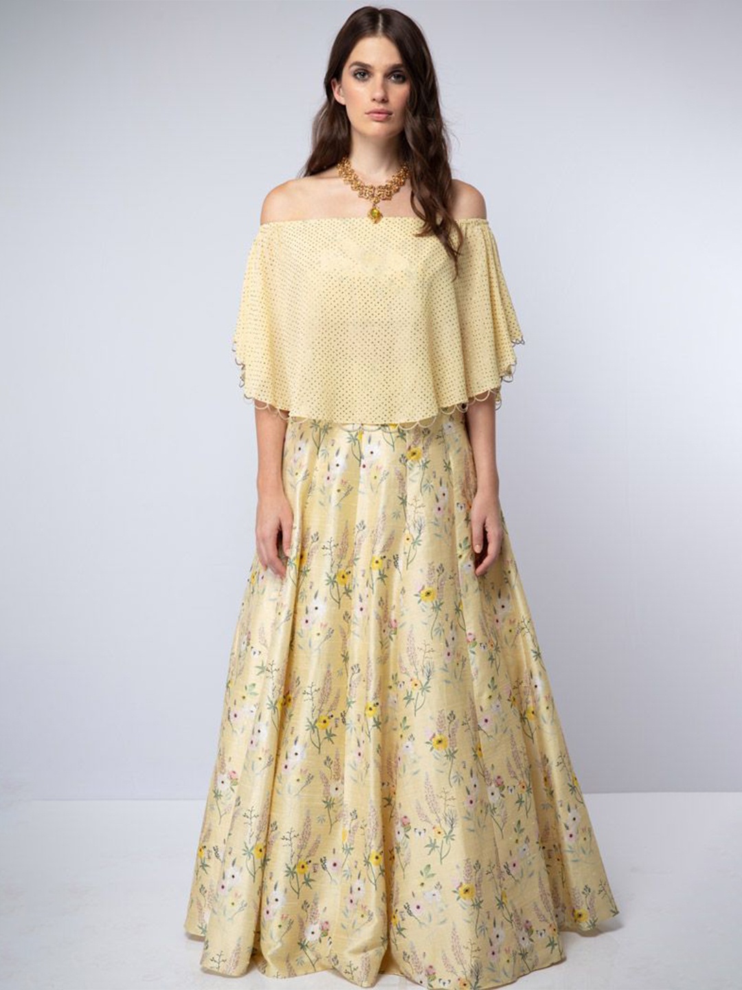 Payal Singhal Embellished Off-Shoulder Beads & Stones Ready to Wear Lehenga & Choli, Yellow
Payal Singhal Embellished Off-Shoulder Beads & Stones Ready to Wear Lehenga & Choli, Yellow