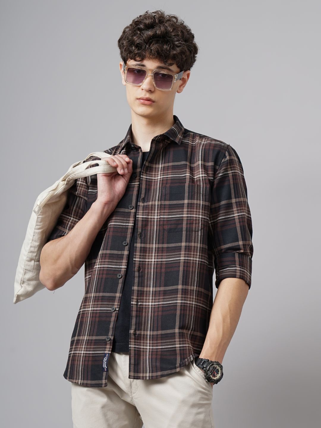 PAUL STREET Men Standard Slim Fit Tartan Checks Opaque Checked Casual Shirt, Brown
PAUL STREET Men Standard Slim Fit Tartan Checks Opaque Checked Casual Shirt, Brown