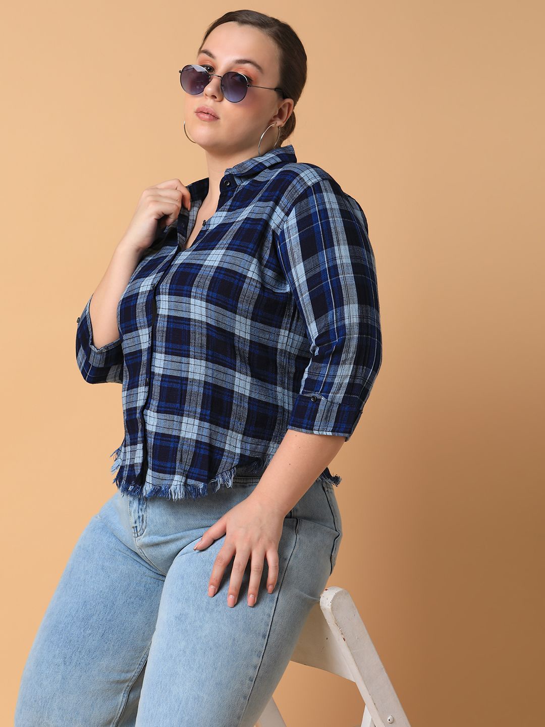 SHOWOFF Women Comfort Spread Collar Tartan Checks Checked Cotton Slim Fit Casual Shirt, Navy blue
SHOWOFF Women Comfort Spread Collar Tartan Checks Checked Cotton Slim Fit Casual Shirt, Navy blue