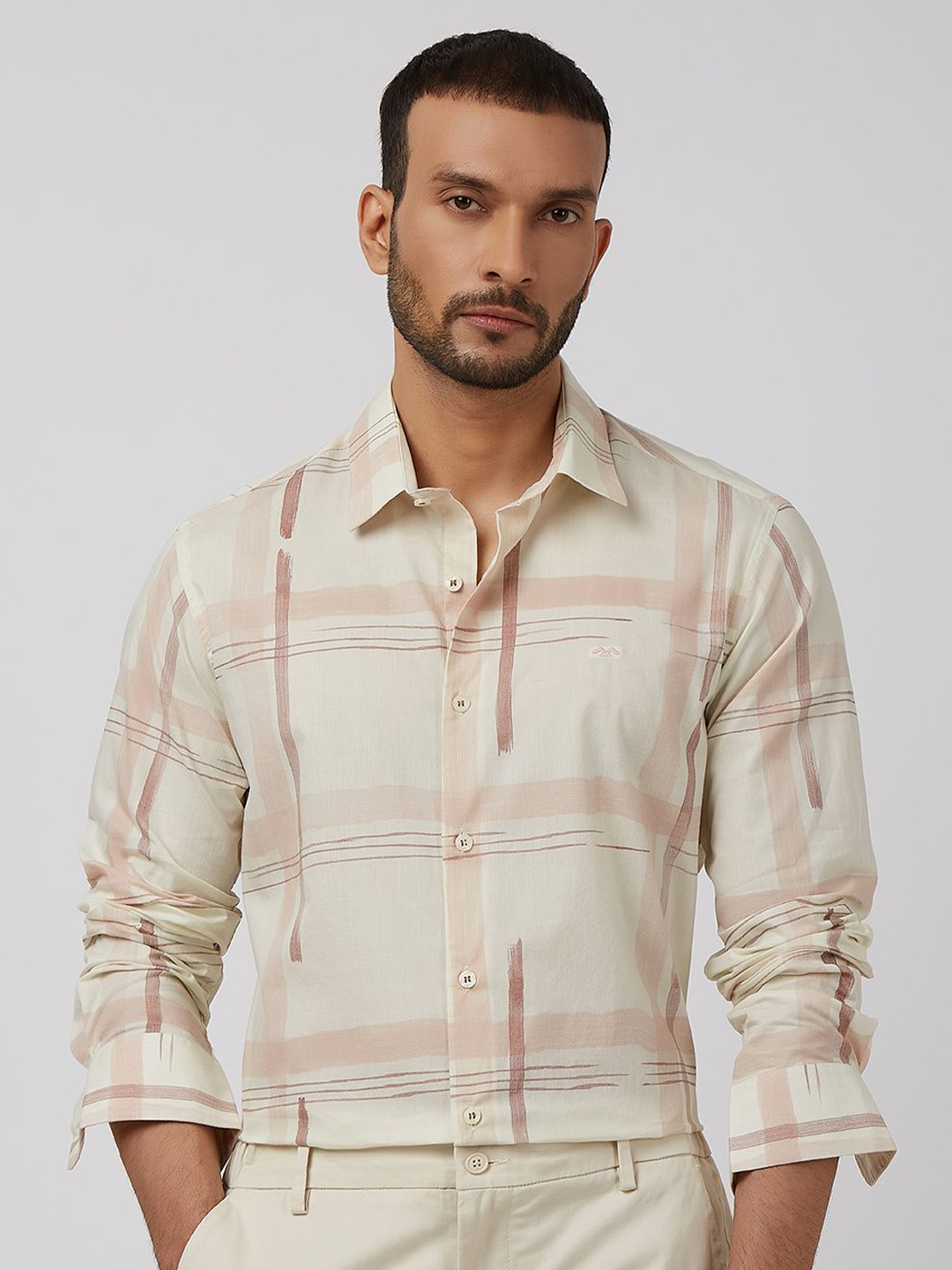 Mufti Men Spread Collar Checked Cotton Slim Fit Casual Shirt, Off white
Mufti Men Spread Collar Checked Cotton Slim Fit Casual Shirt, Off white