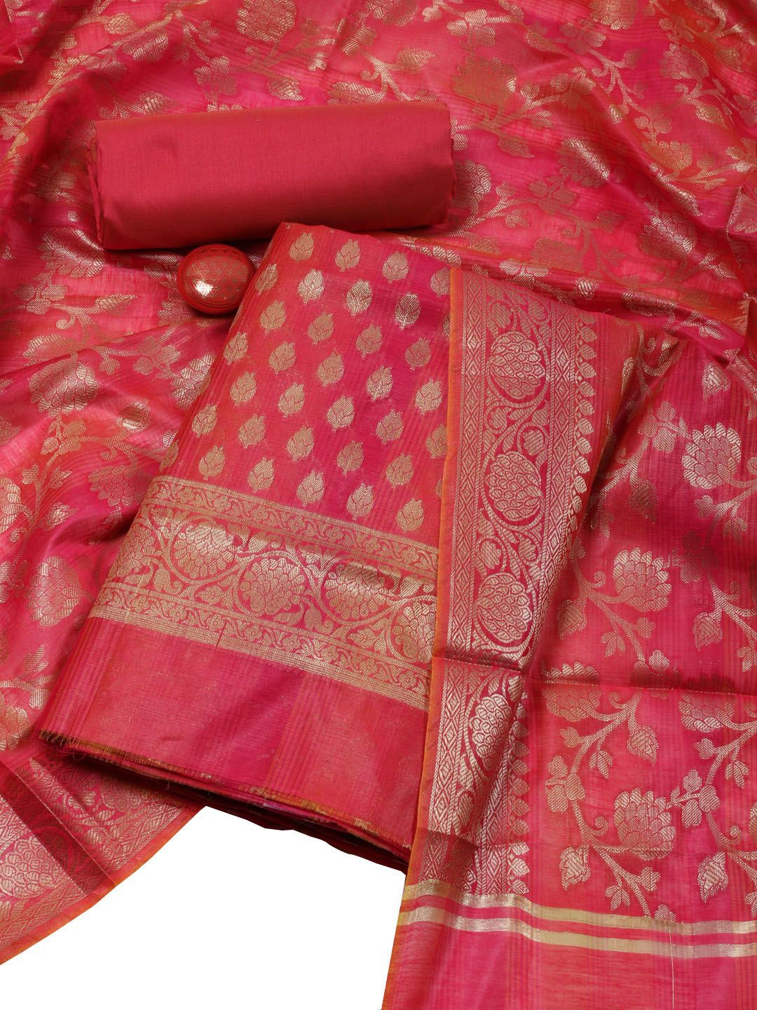 Meena Bazaar Floral Woven Design Zari Art Silk Unstitched Dress Material, Red
Meena Bazaar Floral Woven Design Zari Art Silk Unstitched Dress Material, Red